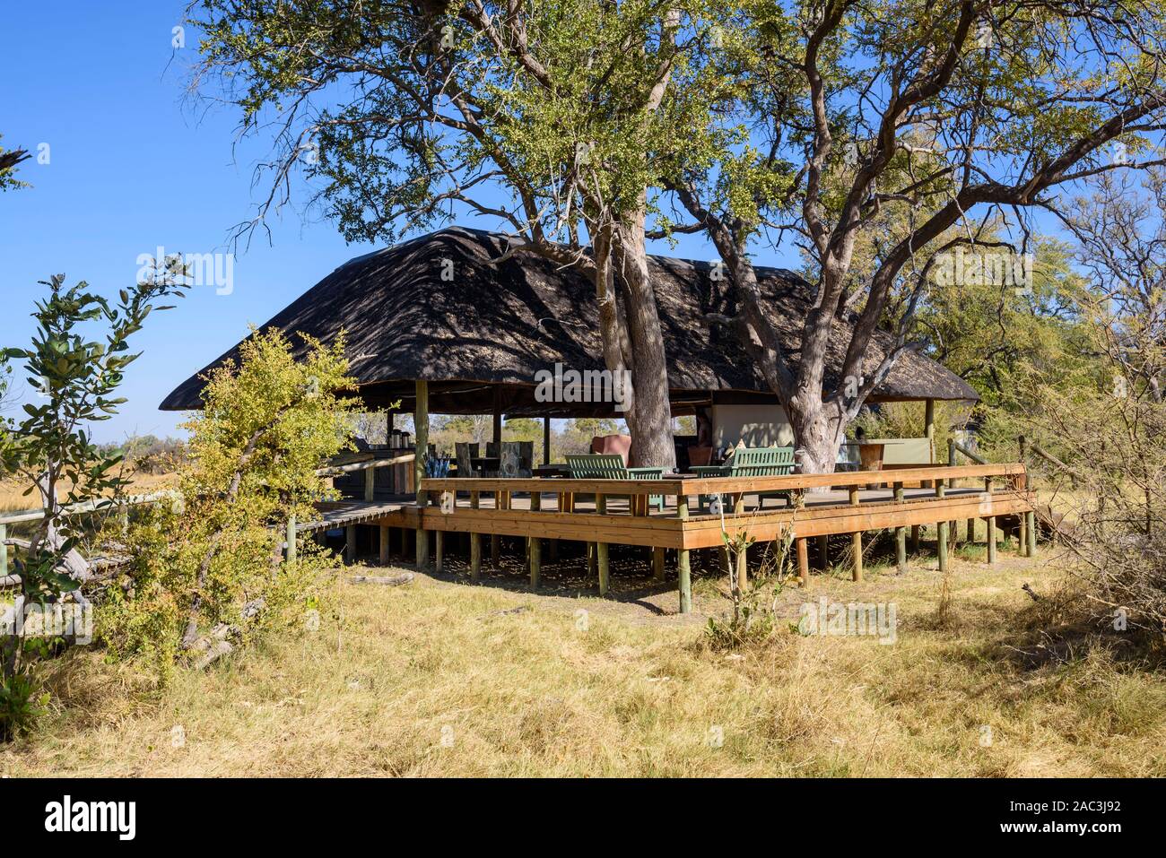 Luxuscamping im Khwai Private Reserve, Okavango Delta, Botswana Stockfoto
