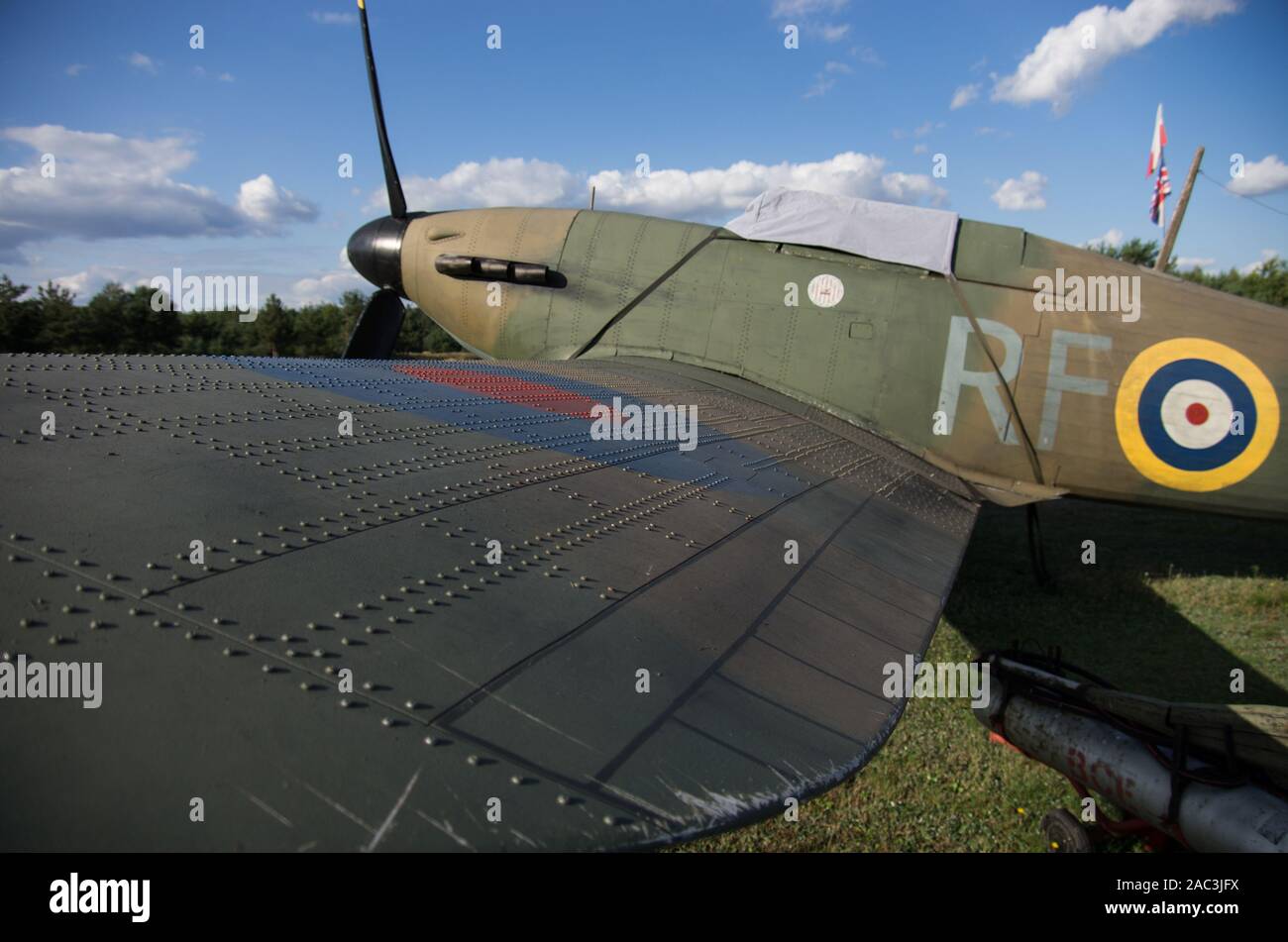 Hawker Hurricane Kampfflugzeugen in 303 Squadron Museum, Napoleon, Polen Stockfoto