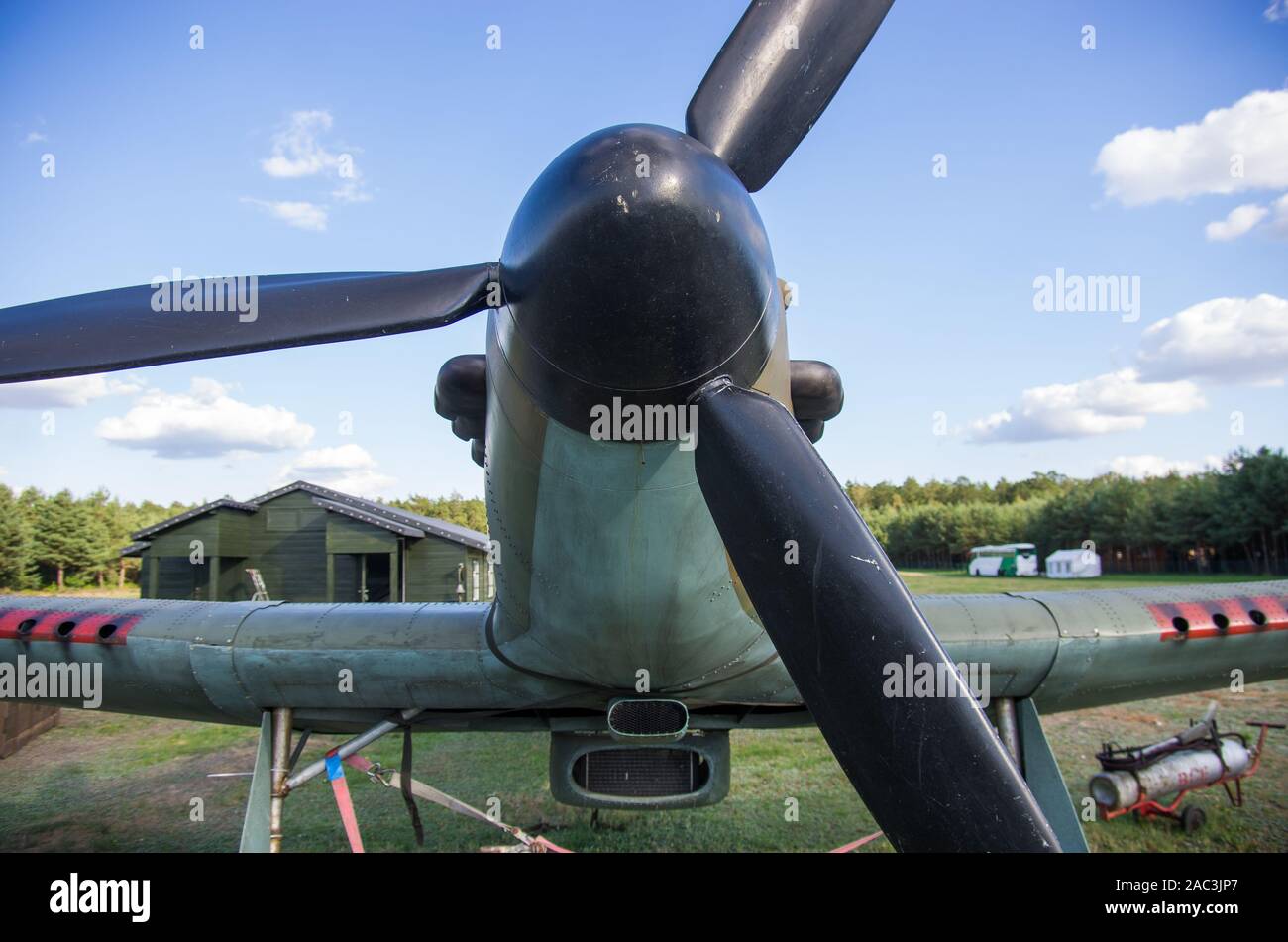 Hawker Hurricane Kampfflugzeugen in 303 Squadron Museum, Napoleon, Polen Stockfoto