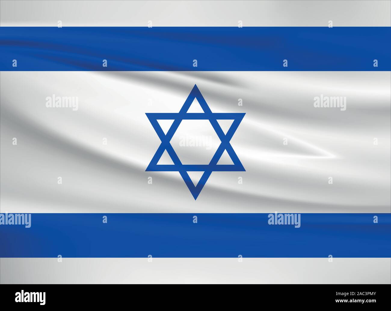 Israel Fahne schwenkten, offizielle Farben und Verhältnis zu korrigieren. Israel Nationalflagge. Vector Illustration. Stock Vektor