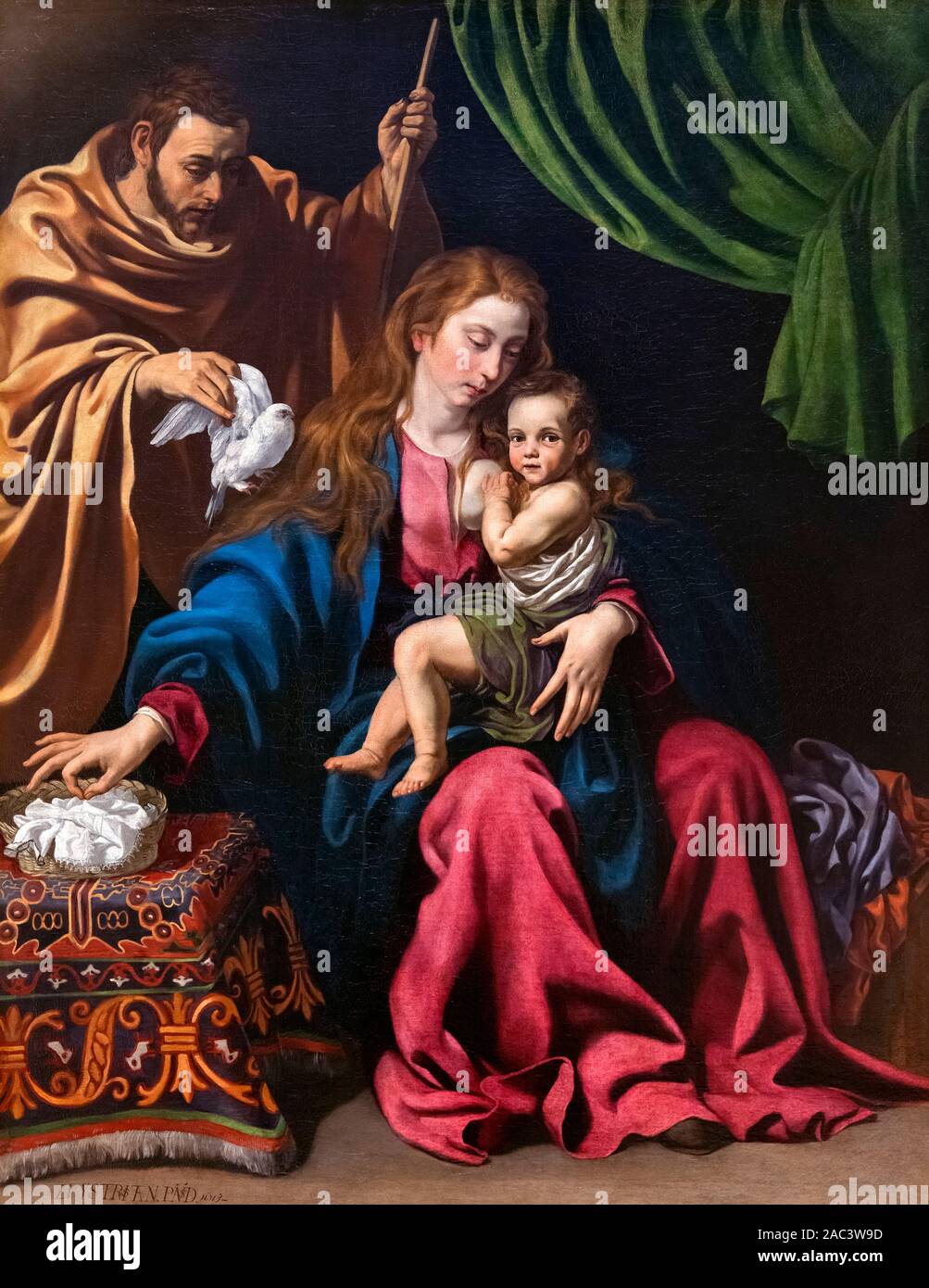Die Heilige Familie von Luis Tristan (1586-1640), Öl auf Leinwand, 1613 Stockfoto