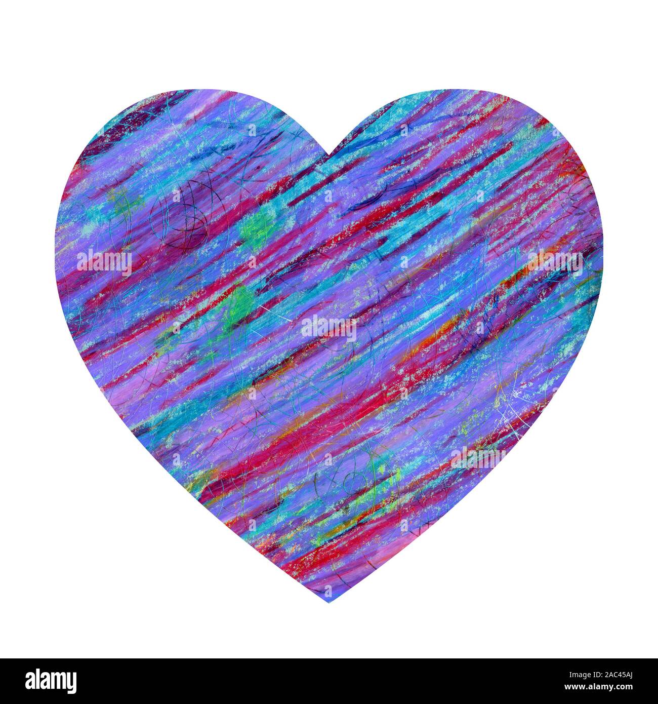 Heart-shaped Pattern mit bunten Streifen. Abstract grunge Hintergrund mit farbigen Streifen mit Kratzern für Hochzeitseinladungen, Entwürfe für Valent Stockfoto