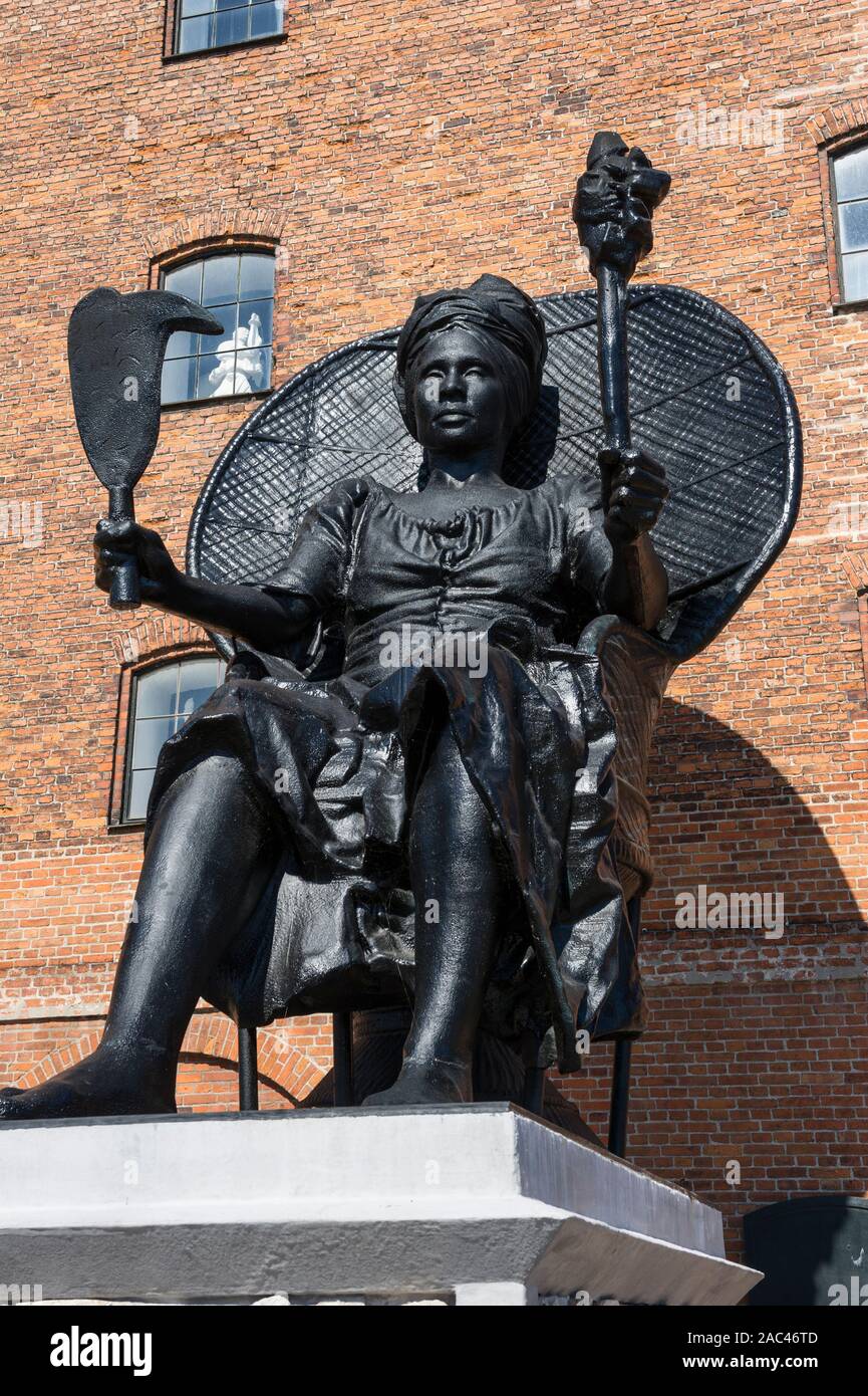 Die Statue der Maria Thomas entworfen von der Künstlerin Jeannette Ehlers, und La Vaughn Belle in Kopenhagen, Dänemark. Stockfoto