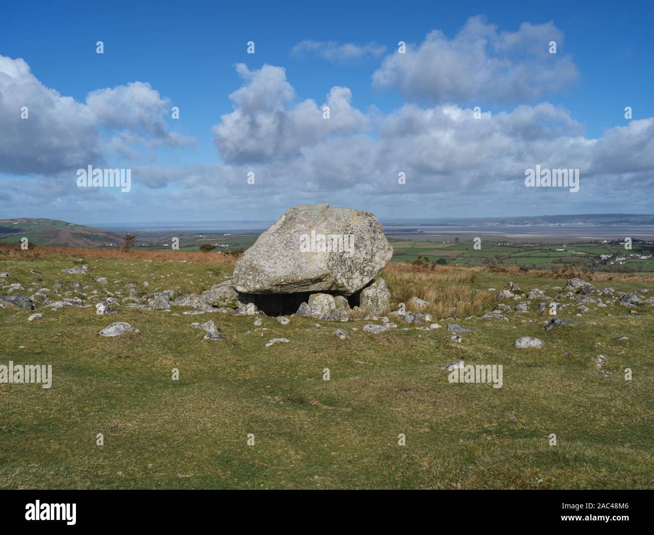 Arthur's Stein auf Cefn Bryn, Gower Stockfoto