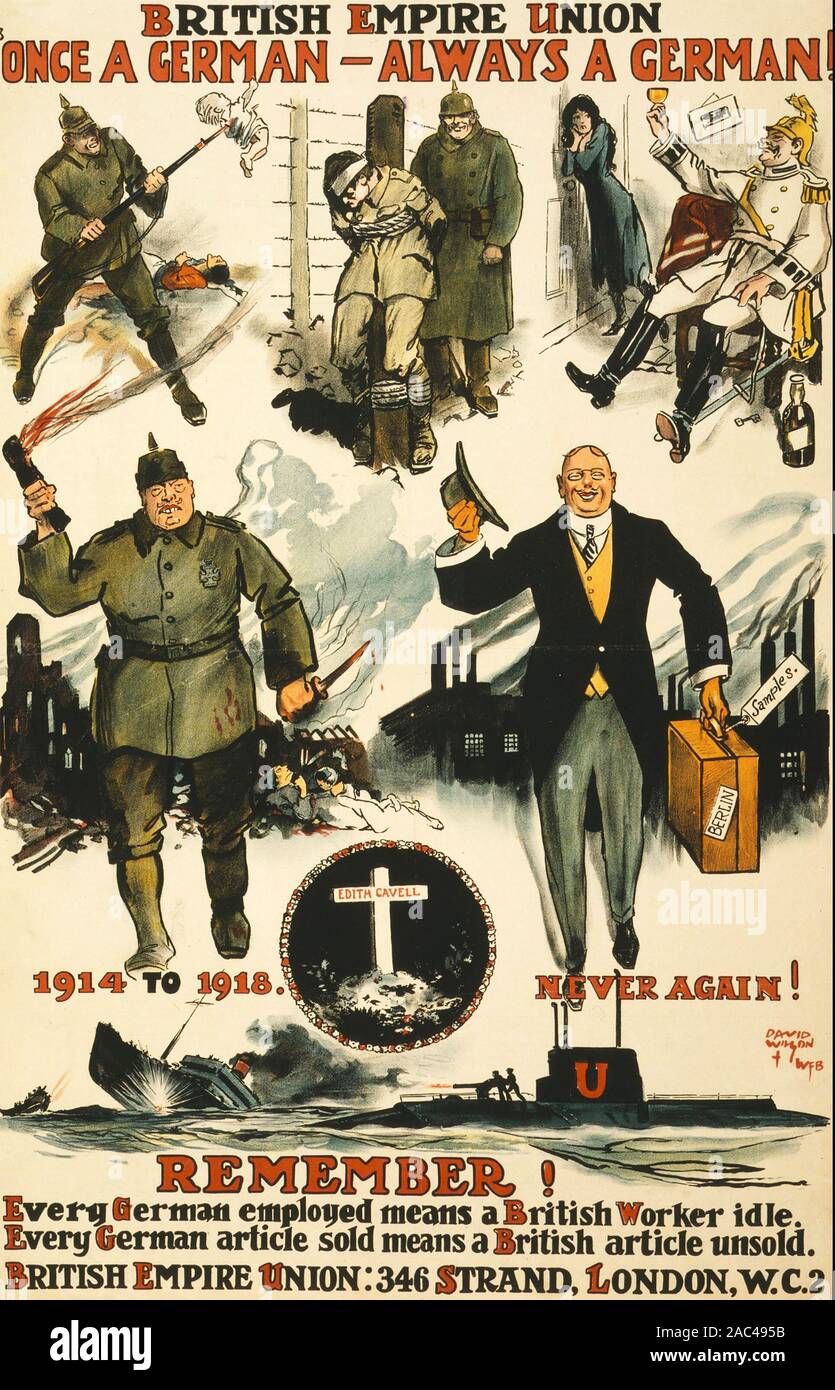 BRITISH EMPIRE LIGA Poster 1919 Stockfoto