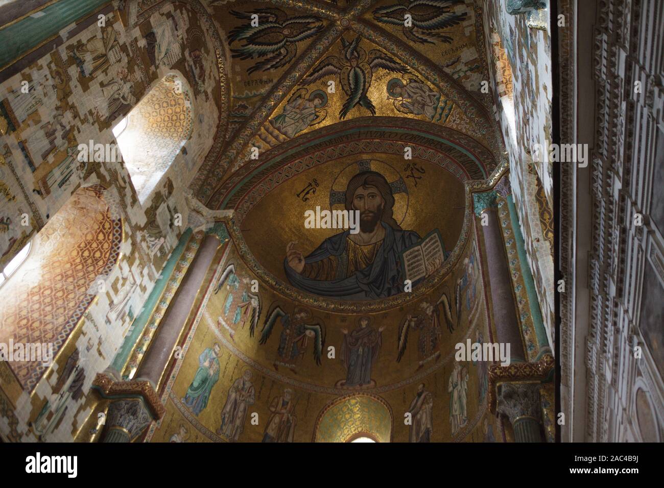 Pfälzer Kapelle (Cappella Palatina). Interieur mit Mosaiken. Palermo, Sizilien, Italien Stockfoto