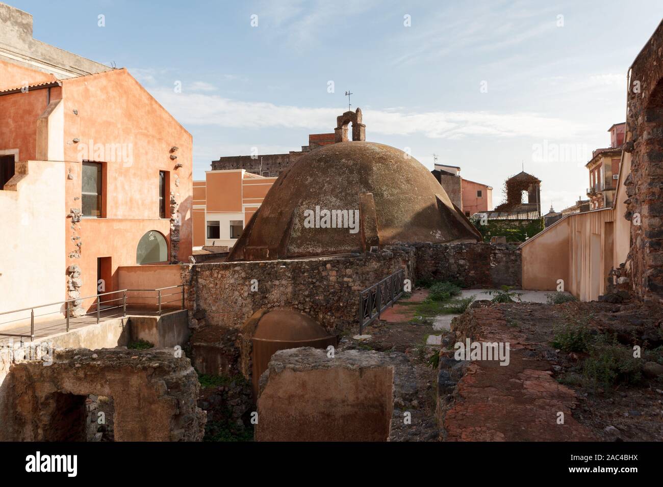 Terme della Rotonda archäologischen Komplex. Catania, Sizilien, Italien Stockfoto