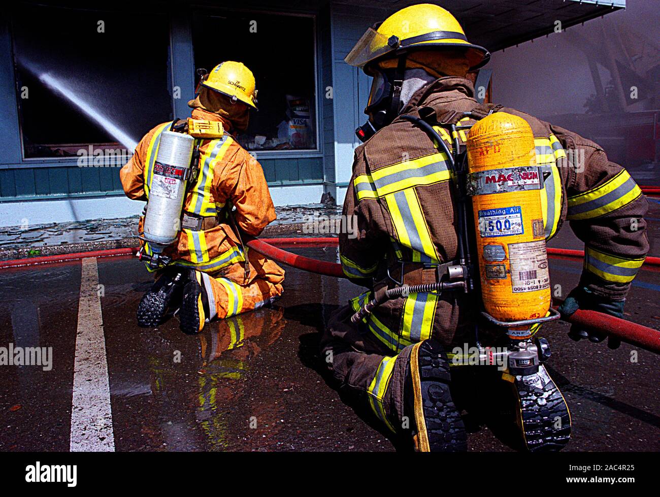 Feuerwehrleute an erfahrenem Service! Stockfoto