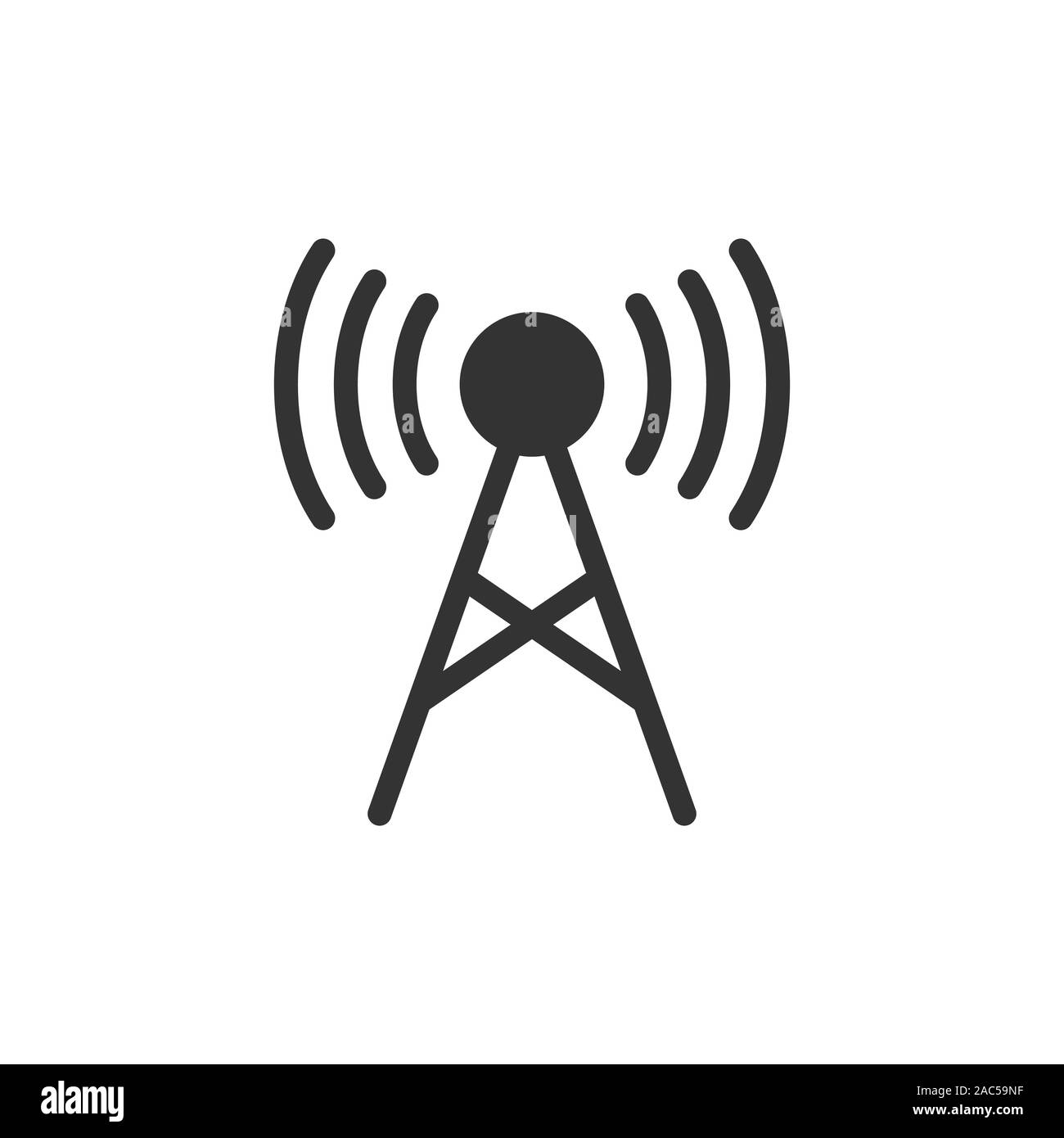 Antenne Funkturm-symbol im flachen Stil. Rundfunk Vector Illustration auf weißem Hintergrund isoliert. Wlan Business Konzept. Stock Vektor
