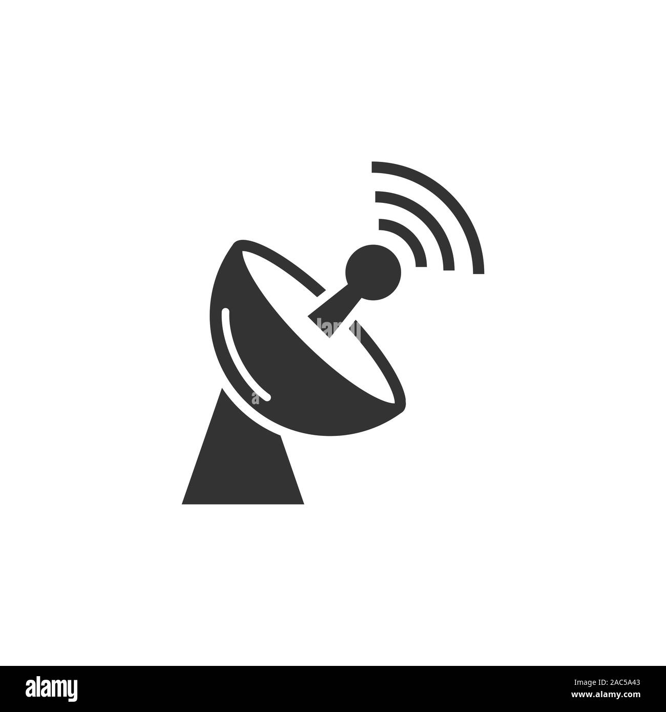 Sat-Antenne Funkturm-symbol im flachen Stil. Rundfunk Vector Illustration auf weißem Hintergrund isoliert. Radar Geschäftskonzept. Stock Vektor