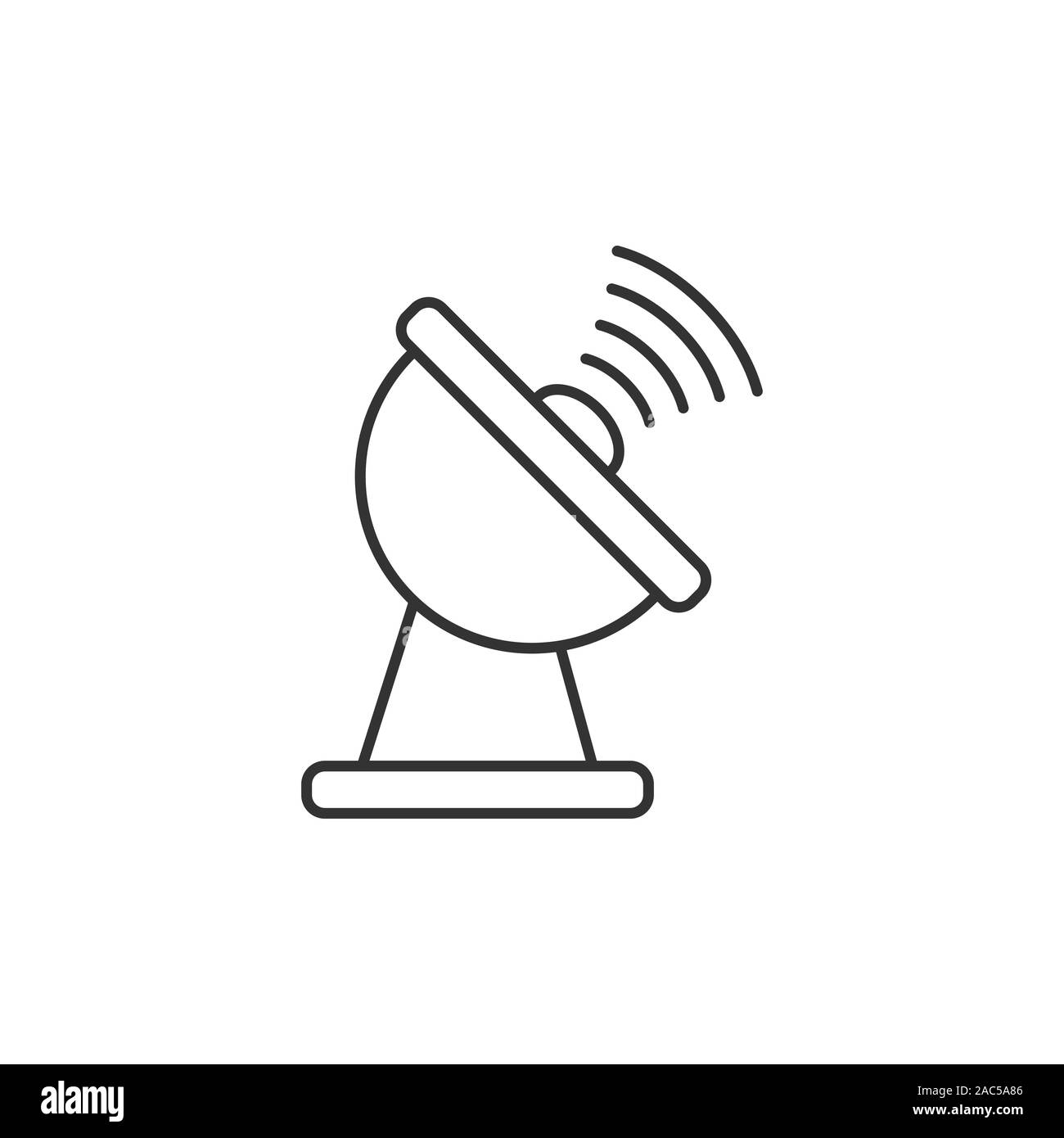 Sat-Antenne Funkturm-symbol im flachen Stil. Rundfunk Vector Illustration auf weißem Hintergrund isoliert. Radar Geschäftskonzept. Stock Vektor