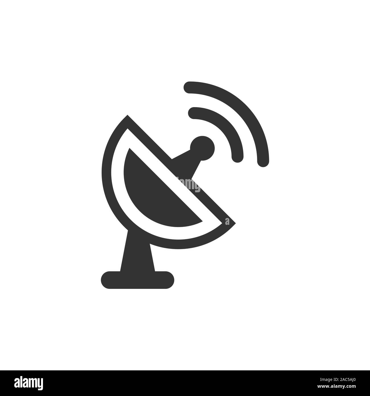 Sat-Antenne Funkturm-symbol im flachen Stil. Rundfunk Vector Illustration auf weißem Hintergrund isoliert. Radar Geschäftskonzept. Stock Vektor