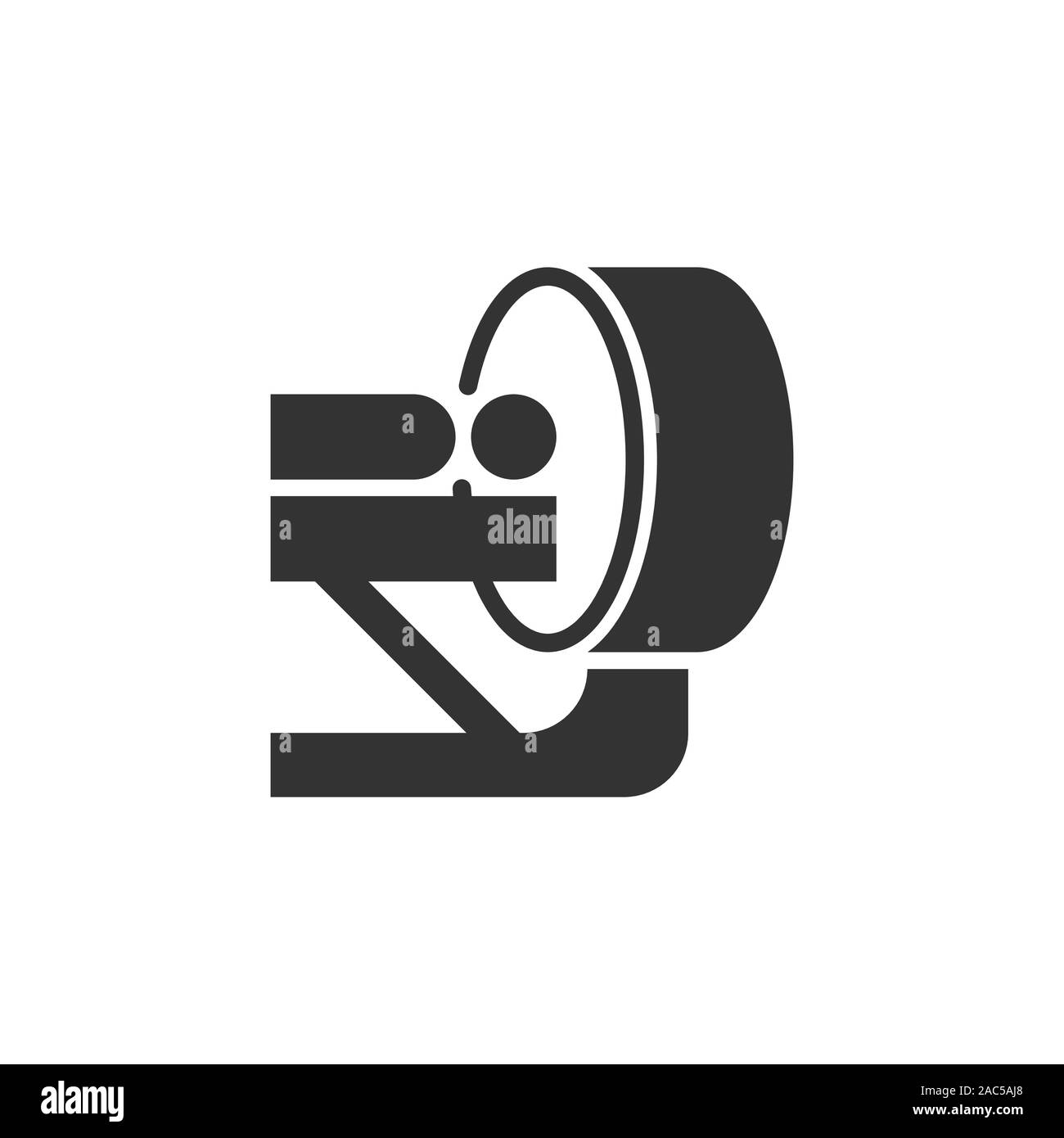 Radiologie Symbol im flachen Stil. Tomographie Vector Illustration auf weißem Hintergrund isoliert. Mrt-scanner Geschäftskonzept. Stock Vektor