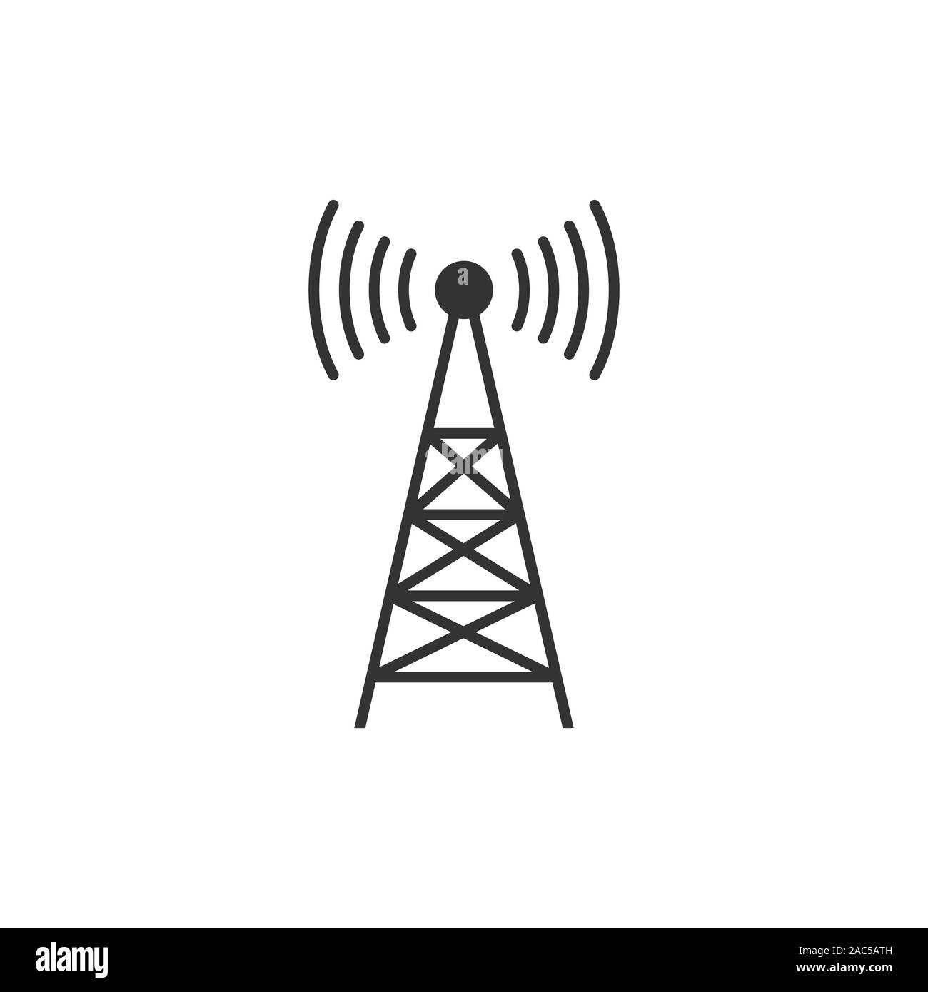 Antenne Funkturm-symbol im flachen Stil. Rundfunk Vector Illustration auf weißem Hintergrund isoliert. Wlan Business Konzept. Stock Vektor