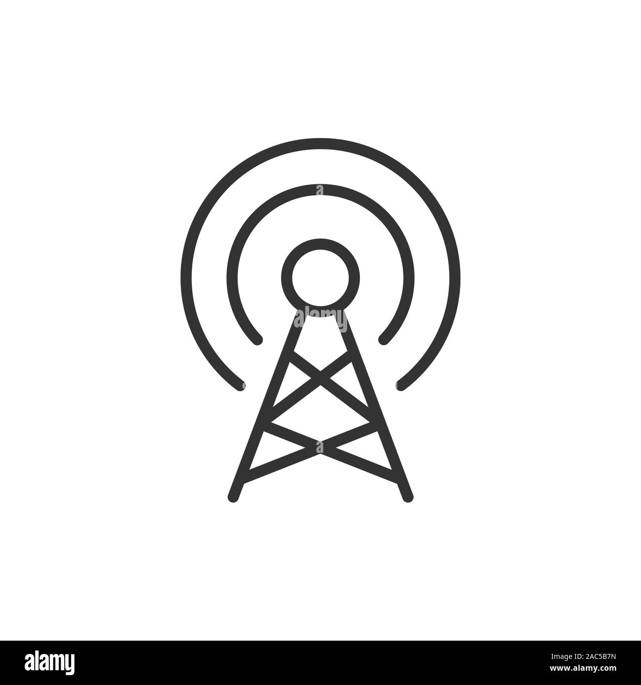Antenne Funkturm-symbol im flachen Stil. Rundfunk Vector Illustration auf weißem Hintergrund isoliert. Wlan Business Konzept. Stock Vektor