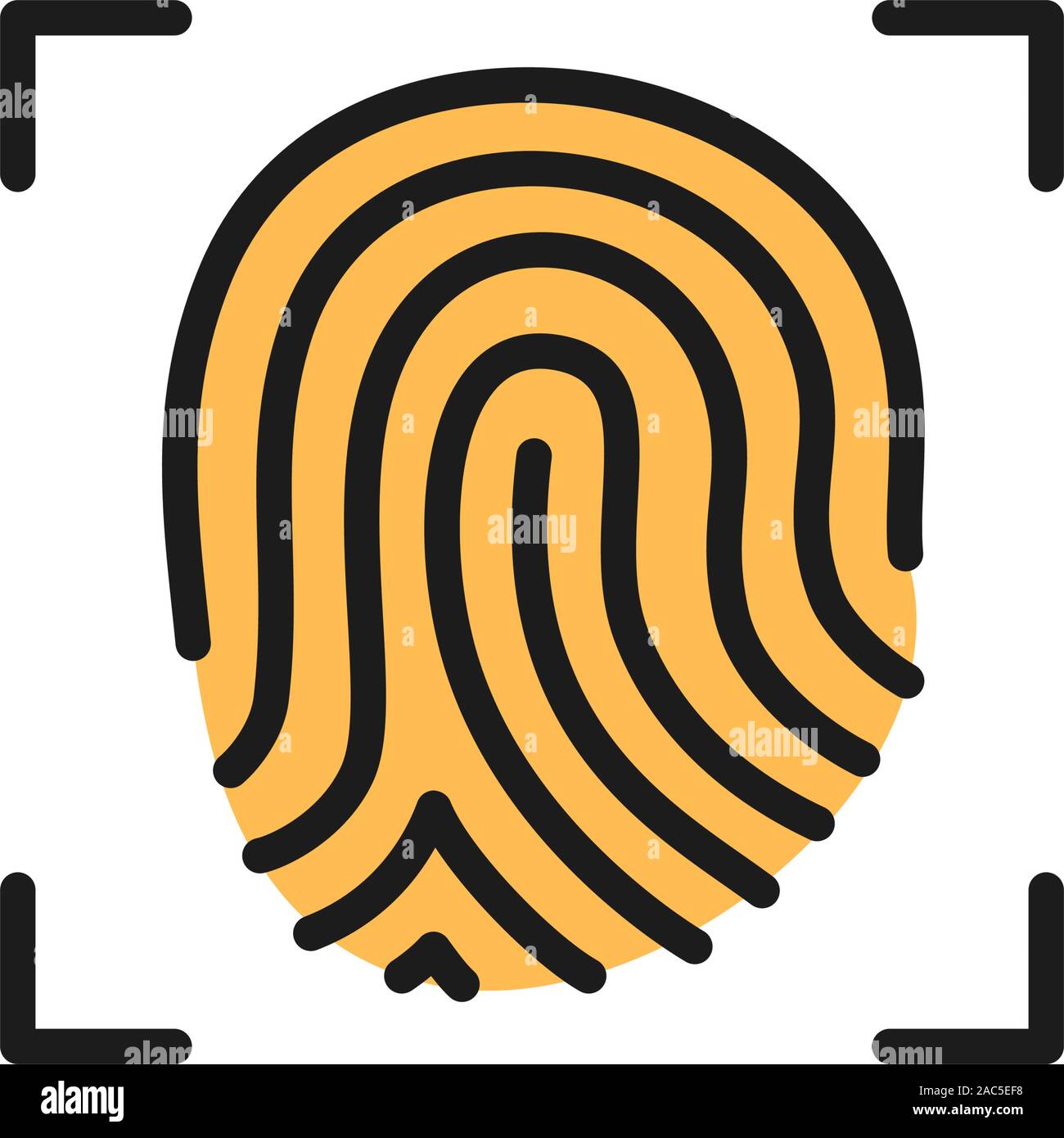 Fingerprint Verification flachen Farbe Symbol. Auf weissem Hintergrund Stock Vektor