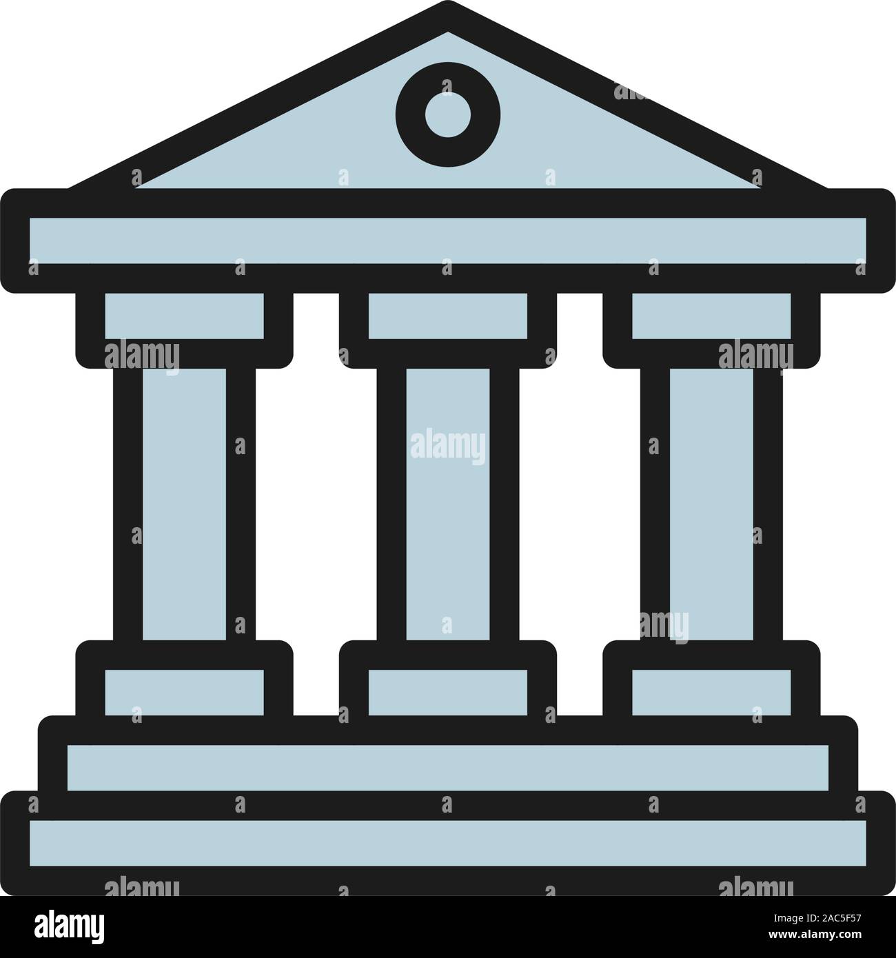 Hof, Courthouse flachen Farbe Symbol. Auf weissem Hintergrund Stock Vektor