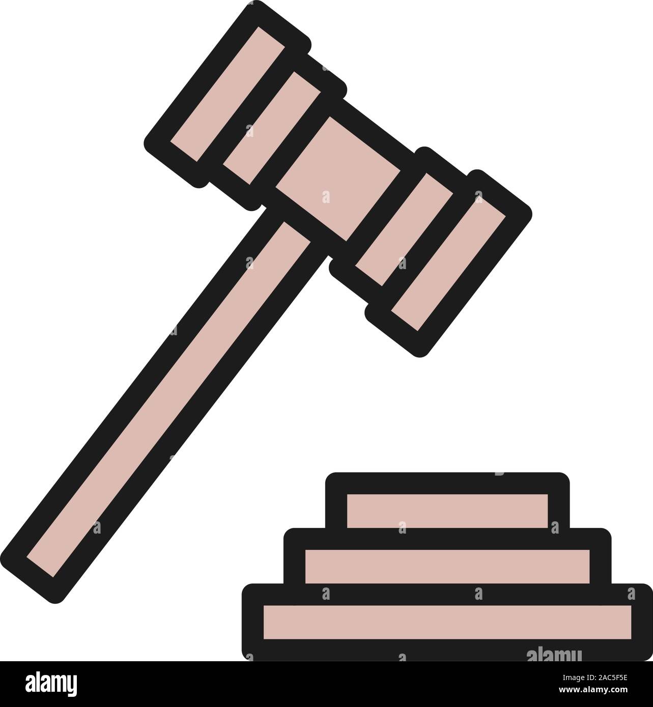 Richter oder Auktion hammer, Gericht Hammer flach Farbe Symbol  Stock-Vektorgrafik - Alamy