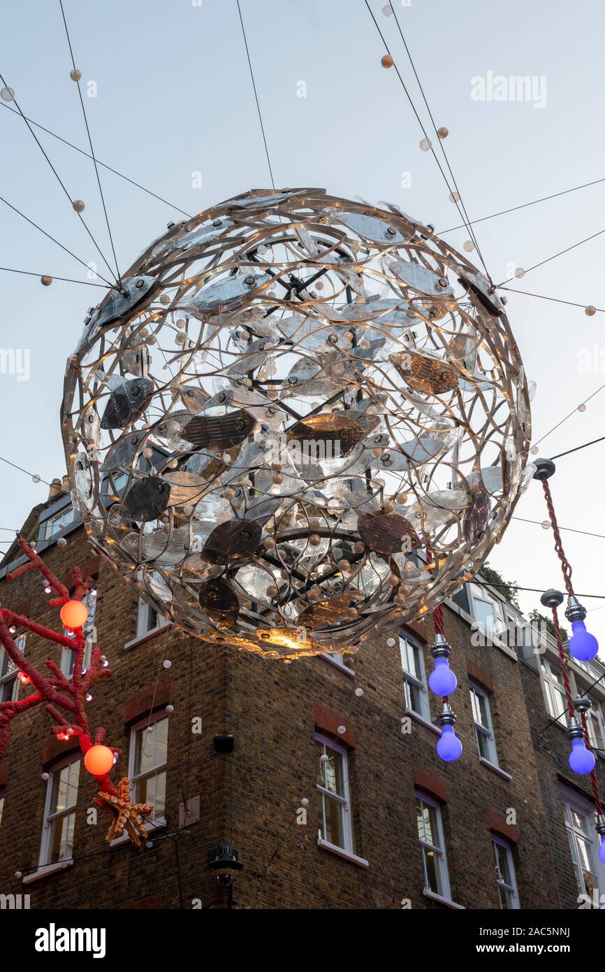 London Weihnachtsschmuck 2019, Carnaby Street Project Zero Stockfoto
