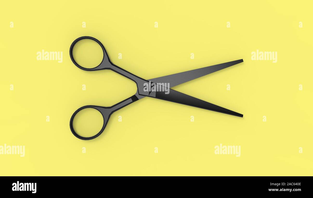 3D-Rendering für eine Schere in der einen farbigen studio Hintergrund isoliert Stockfoto