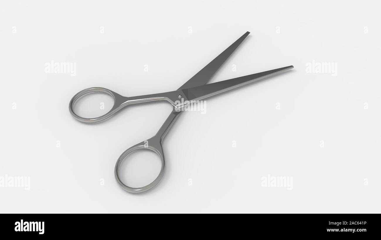 3D-Rendering für eine Schere in der einen farbigen studio Hintergrund isoliert Stockfoto