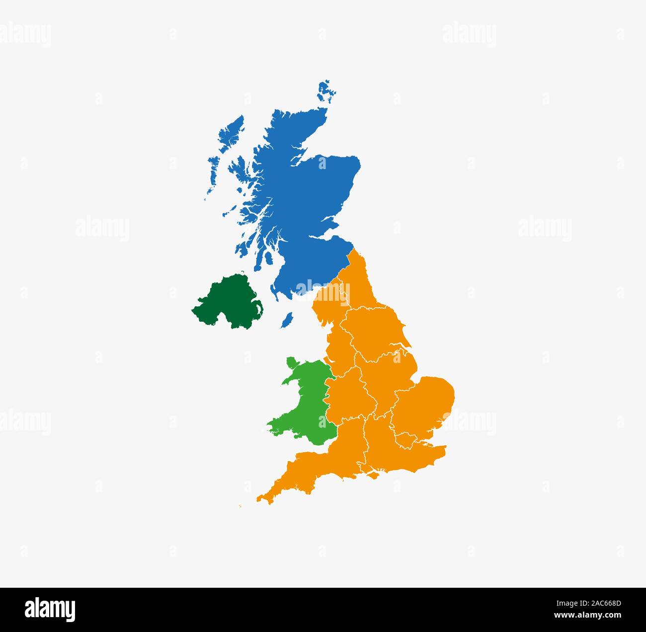 Großbritannien Karte, Grenze Karte. Vector Illustration. Stock Vektor