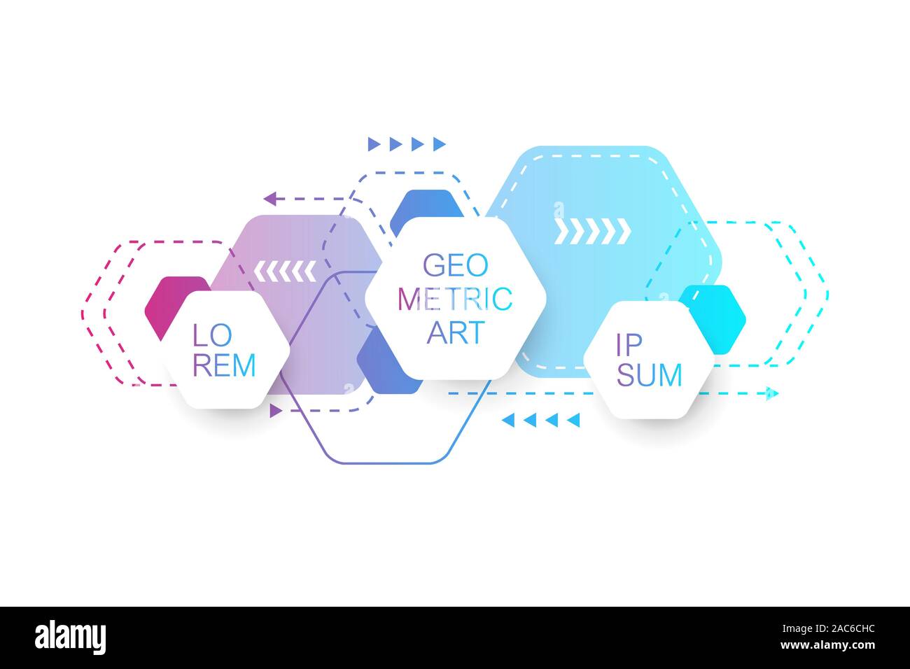 Geometrische abstrakte Hintergrund mit Sechsecken. Hexagon Infografik soziales Netzwerk banner Vorlage. Business Präsentation für Ihr Design und Text Stock Vektor