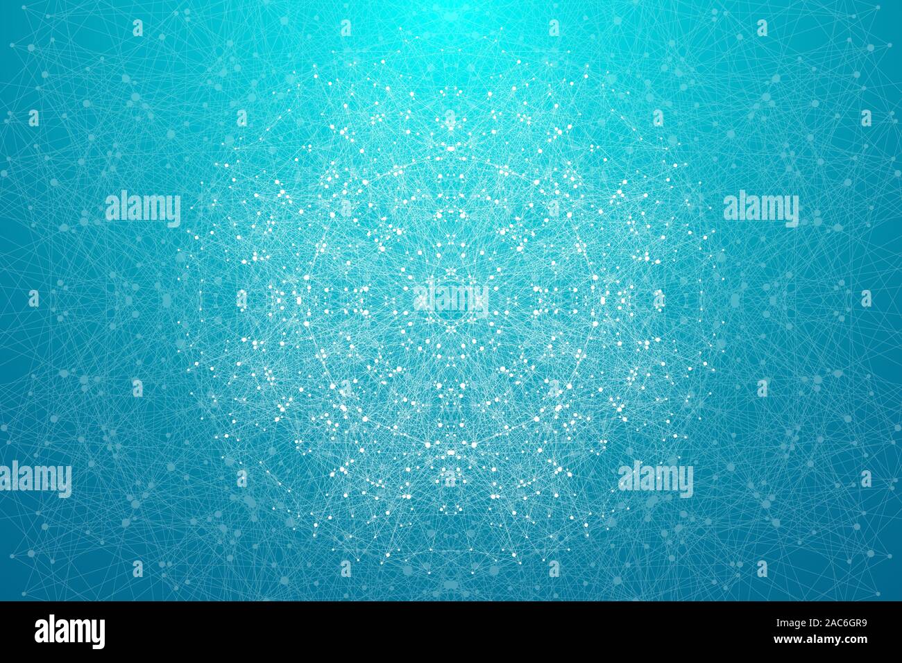 Polygonale Wissenschaft Hintergrund mit Anschluss von Punkten und Linien. Abstrakte Plexus geometrischen Effekt. Digitale Daten Visualisierung Hintergrund. Vektor Stock Vektor