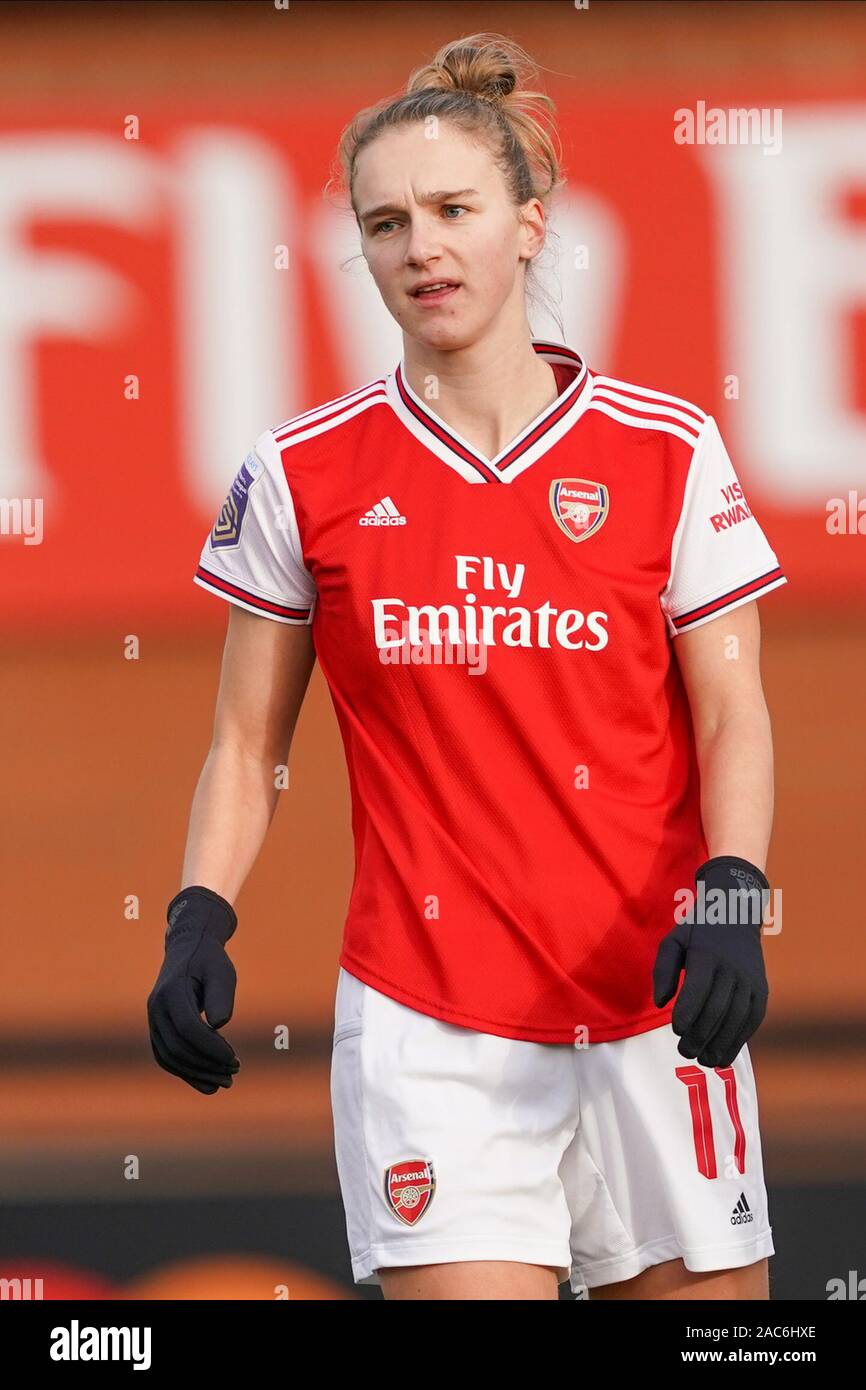 Borehamwood, Großbritannien. 1. Dez 2019. Vivianne Miedema von Arsenal Kerben ihr zweites Ziel während der Super League Spiel der Frauen zwischen Arsenal und Bristol City an der Wiese Park in Leicester, England am 1. Dezember 2019 (Foto von Daniela Porcelli/SPP) Credit: SPP Sport Presse Foto. /Alamy leben Nachrichten Stockfoto