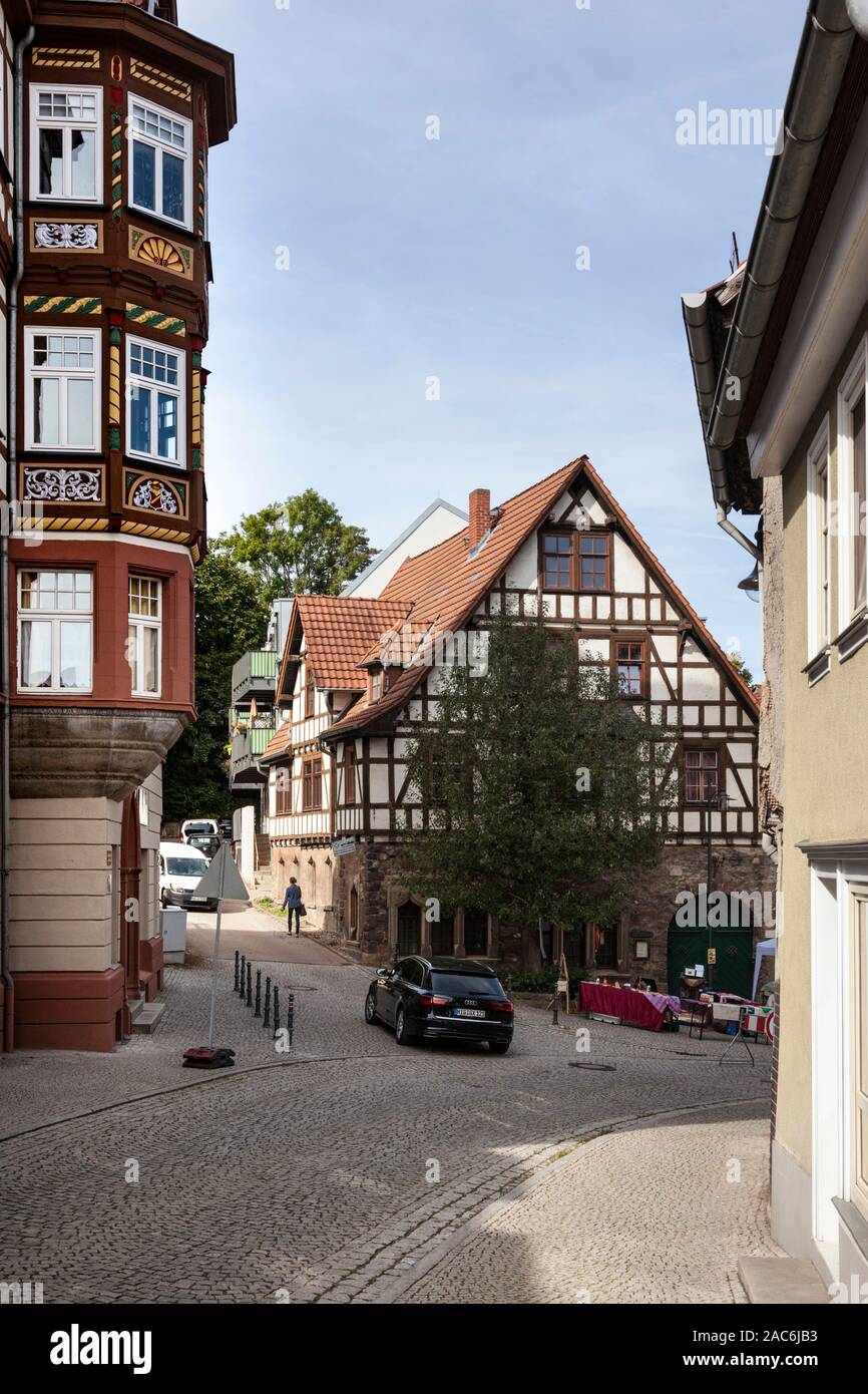 Das Lutherhaus in Eisenach ist eines der ältesten Fachwerkhäuser in Thüringen Stockfoto