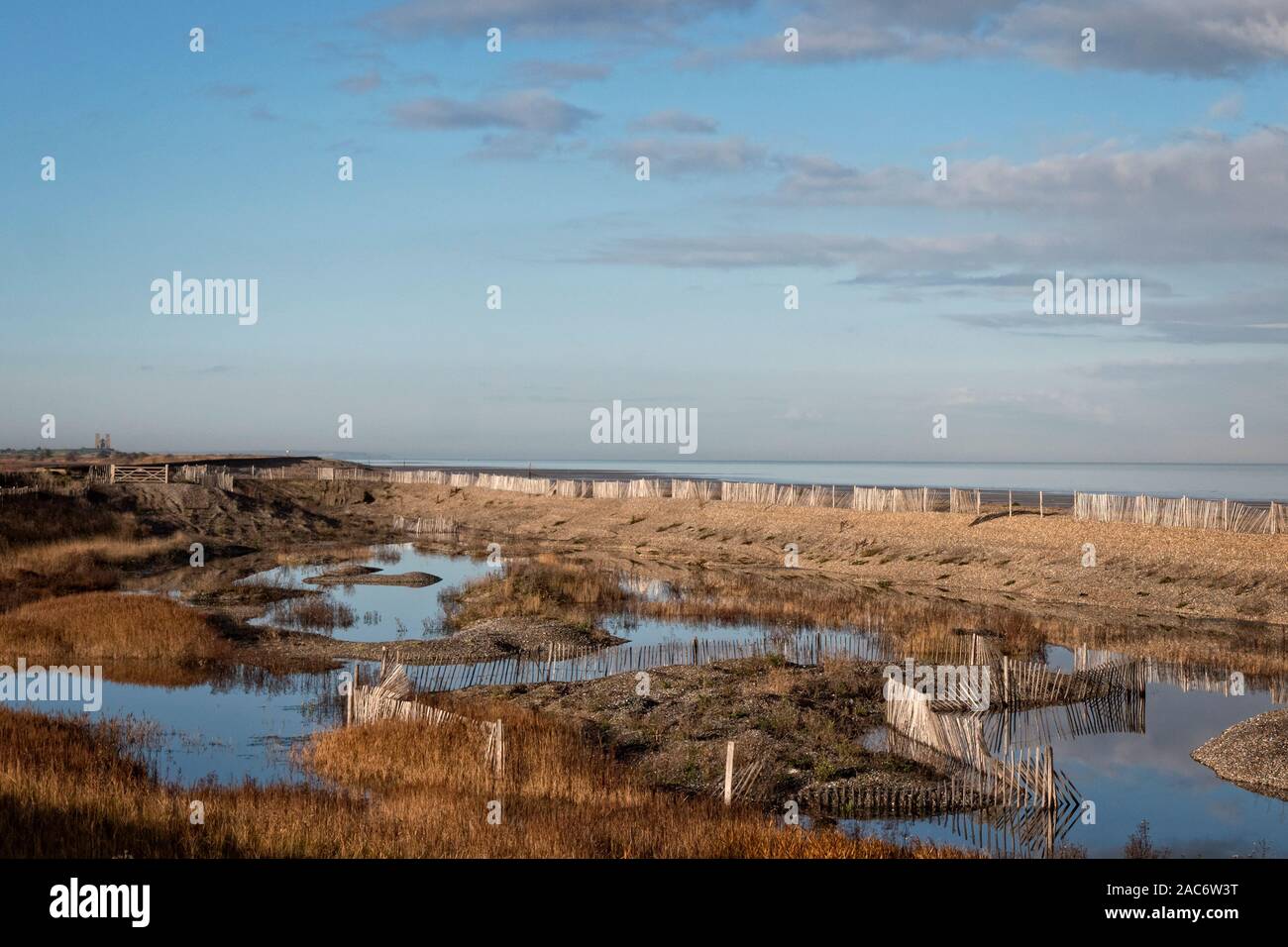 Naturschutzgebiet an der Küste in der Nähe von Minnis Bay Kent UK Stockfoto