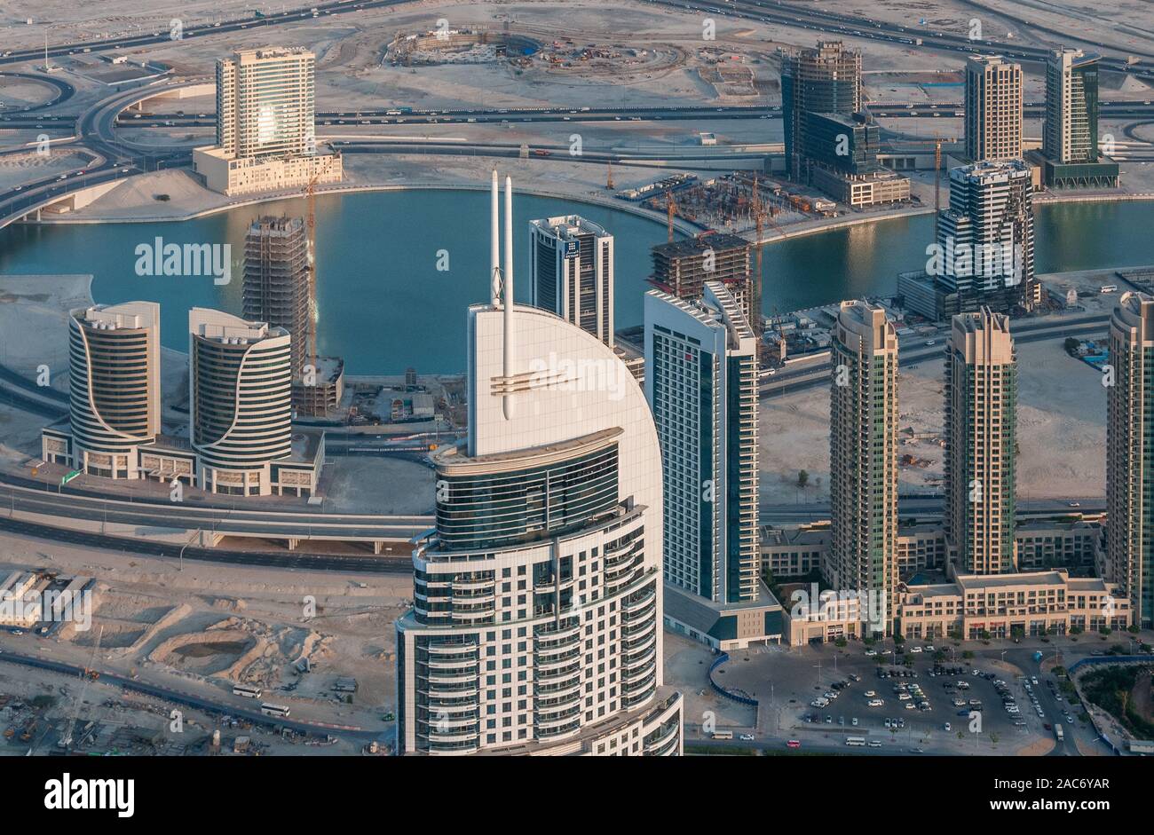 Blick vom Burj Khalifa, Dubai, Vereinigte Arabische Emirate (UAE) Stockfoto