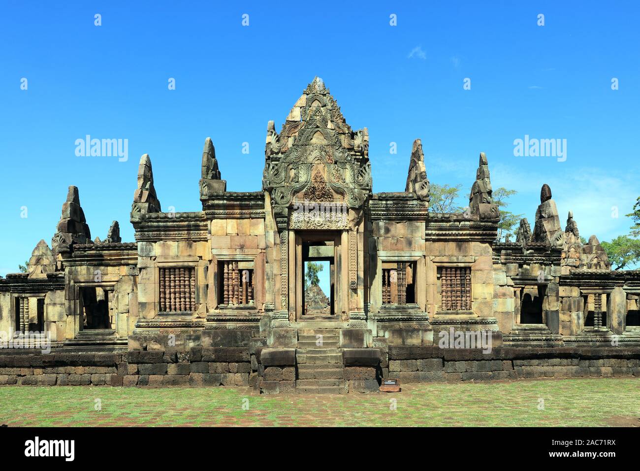 Historische Tempelanlage Prasat Tam in Amphoe Mueang Buriram, Thailand Stockfoto