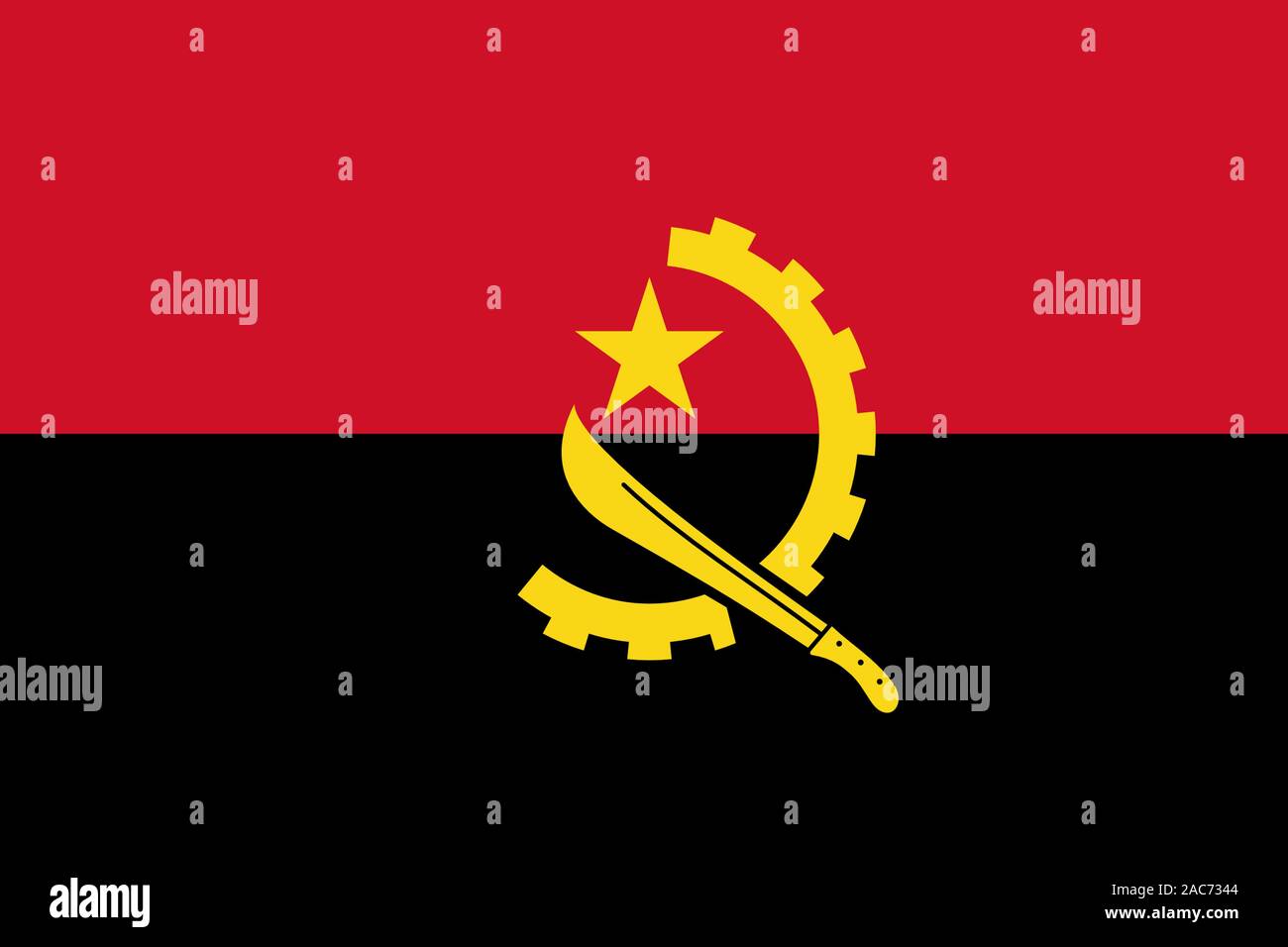 Nationalfahne, Flagge von Angola Stockfoto