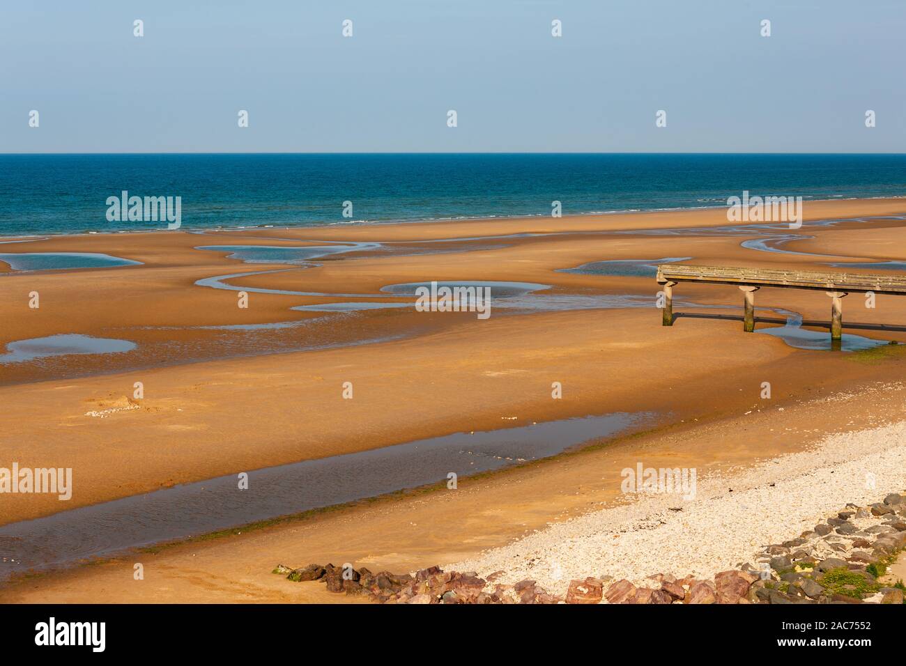 Der Normandie, Frankreich. Omaha Beach. Charlie Sektor. Landung der amerikanischen 29 Infanterie Division im Zweiten Weltkrieg. Stockfoto