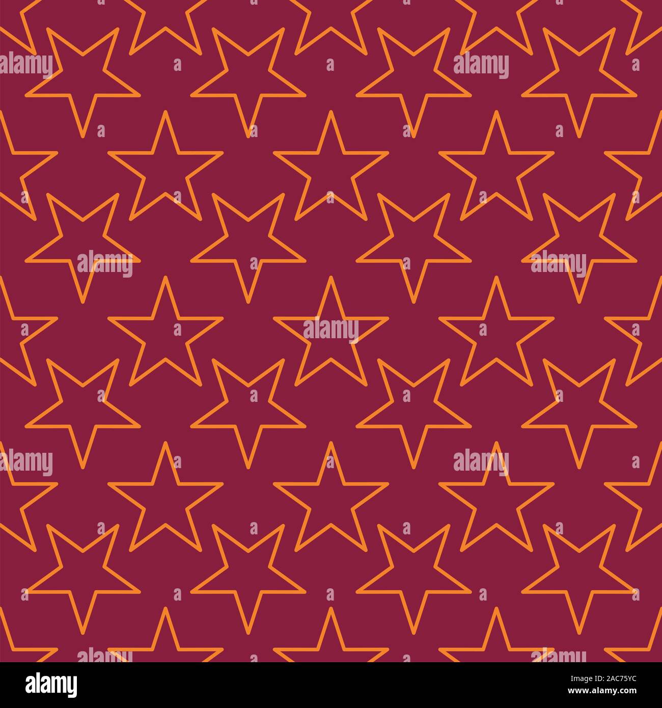 Zusammenfassung nahtlose Muster mit Formen der Sterne auf einem dunklen roten Hintergrund. Geordnete Anordnung von geometrischen Formen. Vector Illustration. Grafische Struktur Stock Vektor