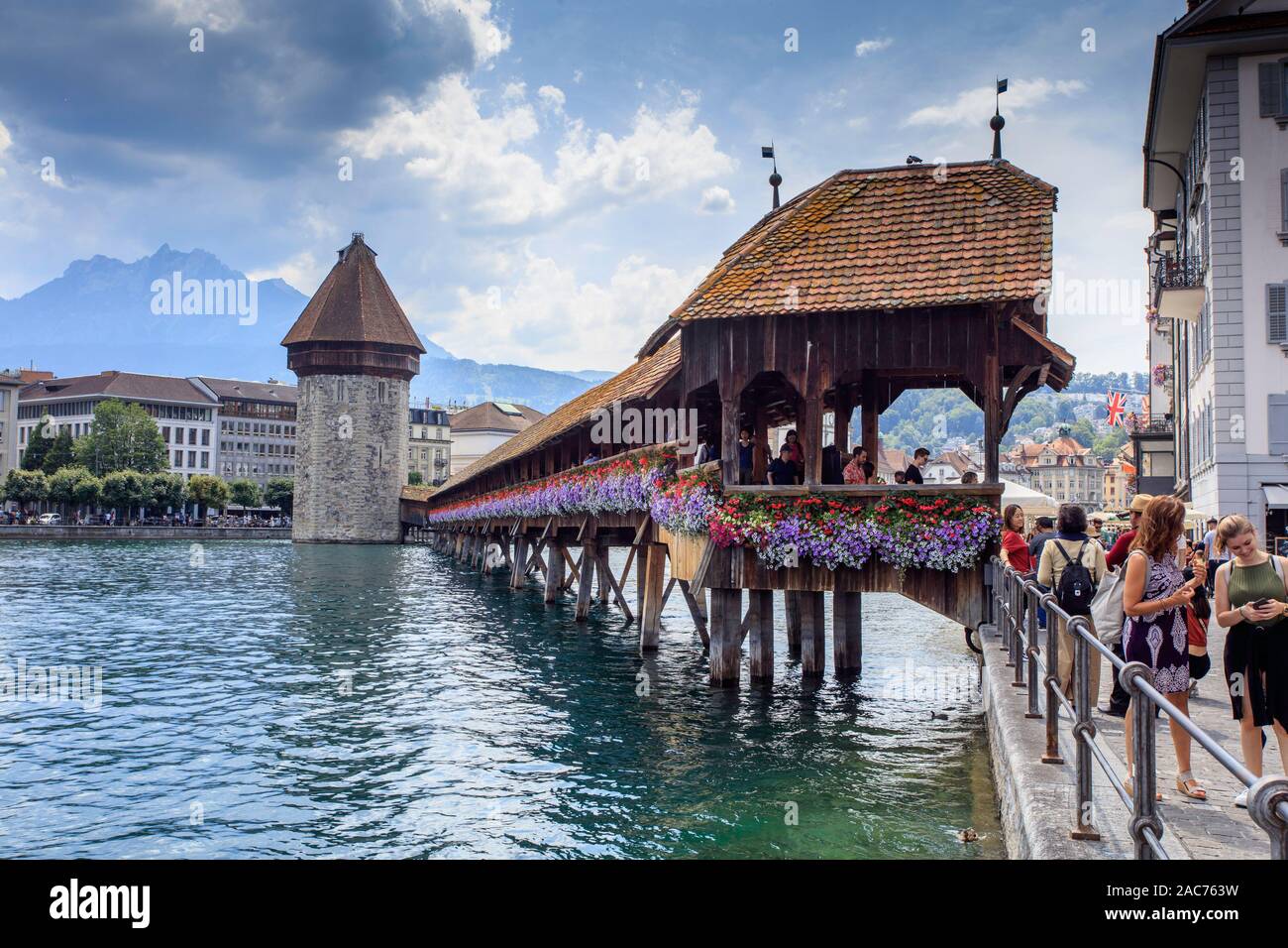 Kapellbrücke Brücke, Luzern. Schweiz Stockfoto