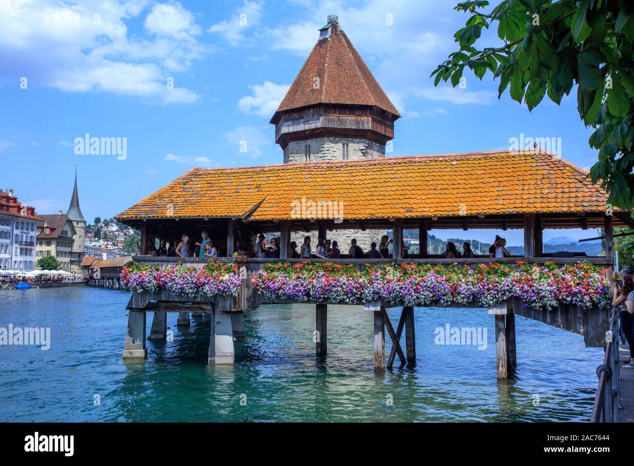 Kapellbrücke Brücke, Luzern. Schweiz Stockfoto