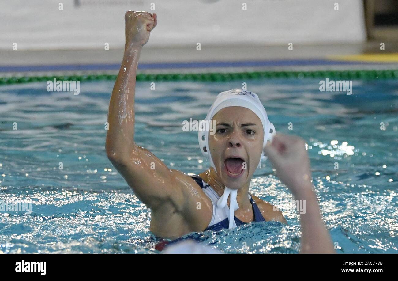 Catania, Italien. 1. Dez, 2019. esultanza. arianna garibottiduring Ekipe Orizzonte vs BVSC Zuglo, Wasserball EuroLeague Frauen Meisterschaft in Catania, Italien, 01. Dezember 2019 - LPS/Maria Angela Cinardo Credit: Maria Angela Cinardo/LPS/ZUMA Draht/Alamy leben Nachrichten Stockfoto