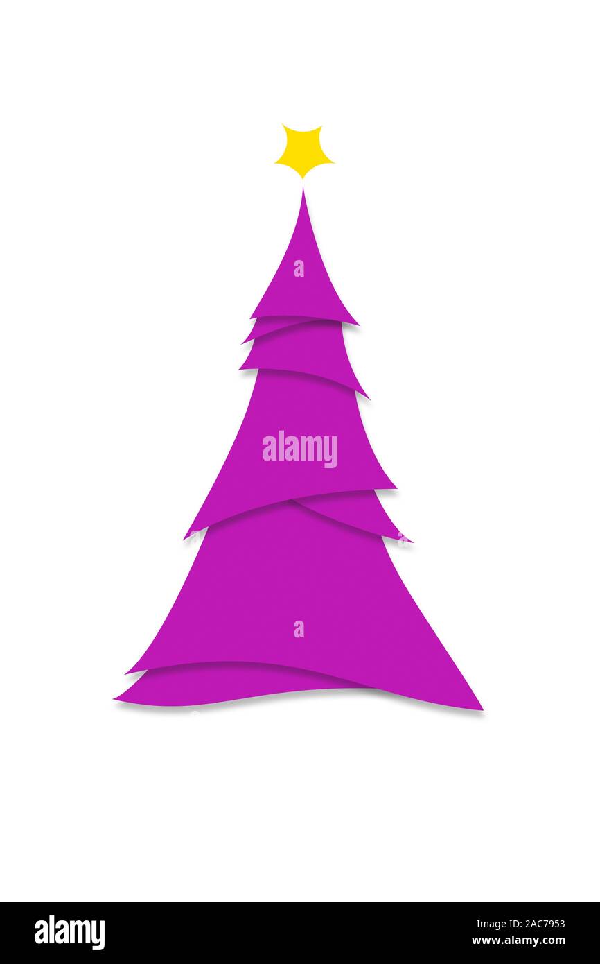 Einladung Plakat Abbildung: Vereinfachende stilisierte Weihnachtsbaum auf Weiß Stockfoto