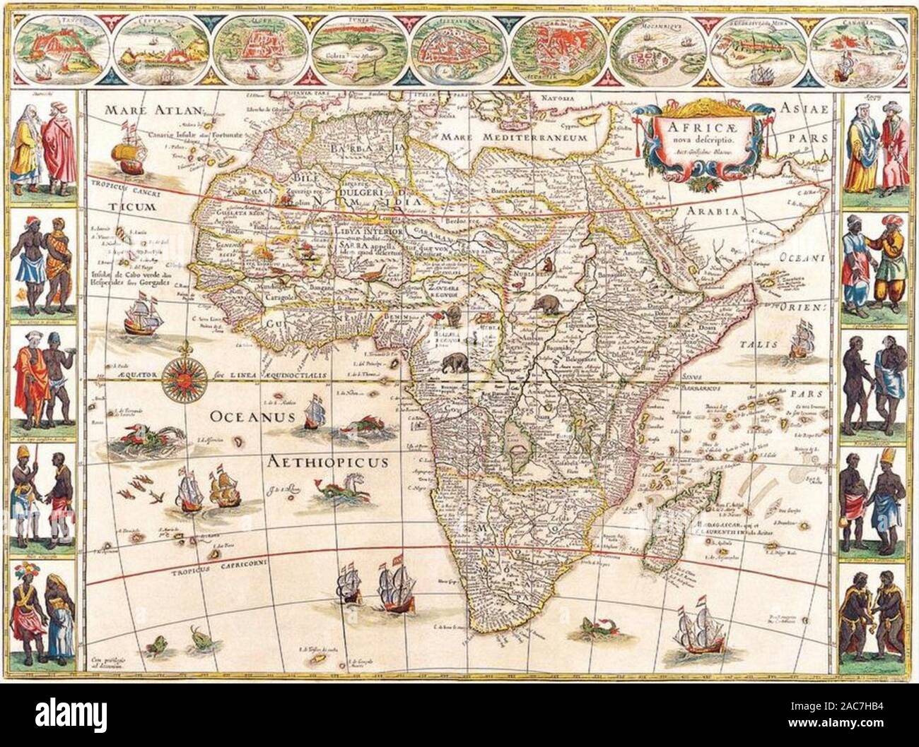 KARTE VON AFRIKA 1644 Stockfoto