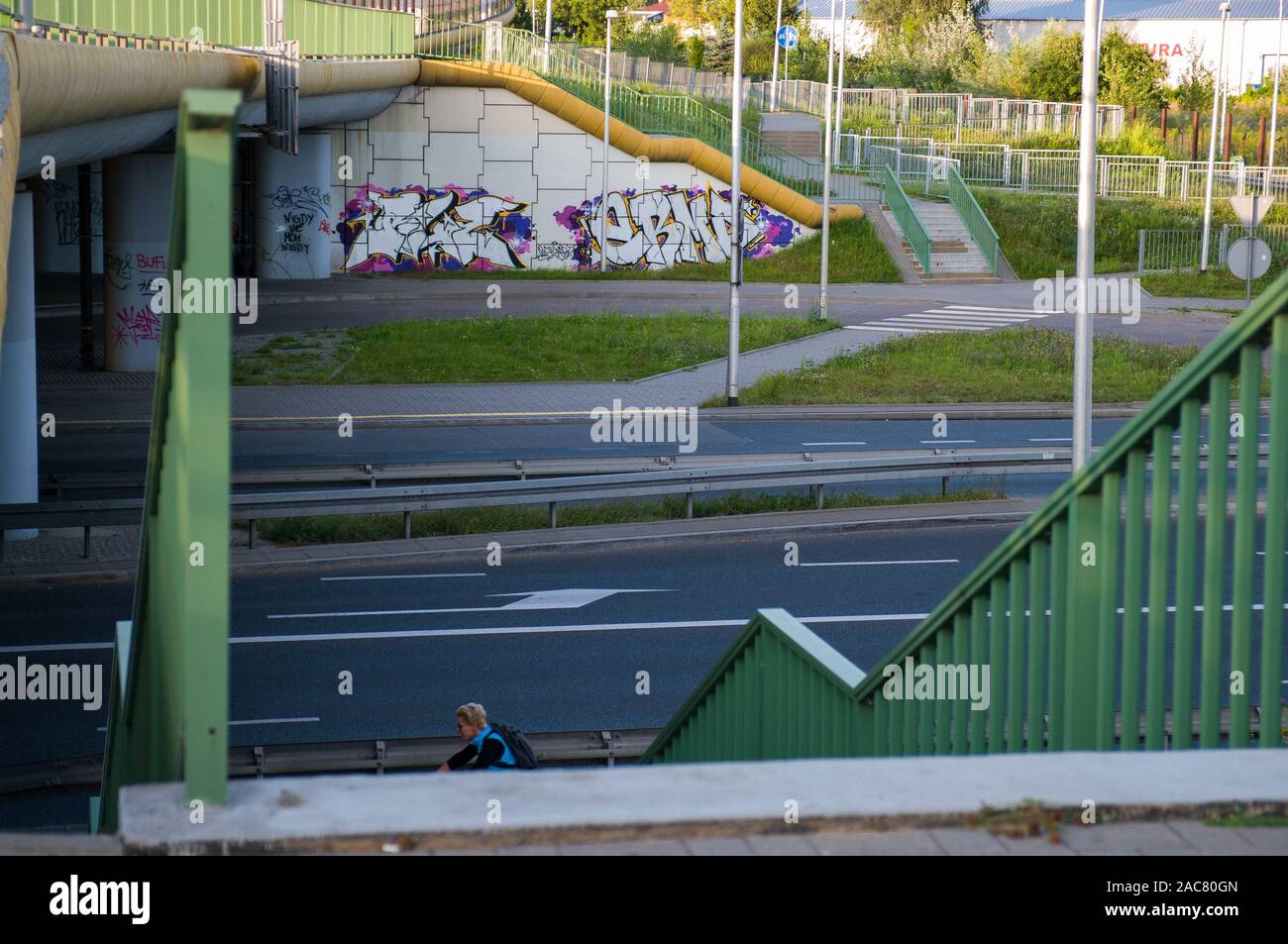 Kommunikation Routen in der Nähe des Siekierkowski Brücke, Warschau, Polen Stockfoto