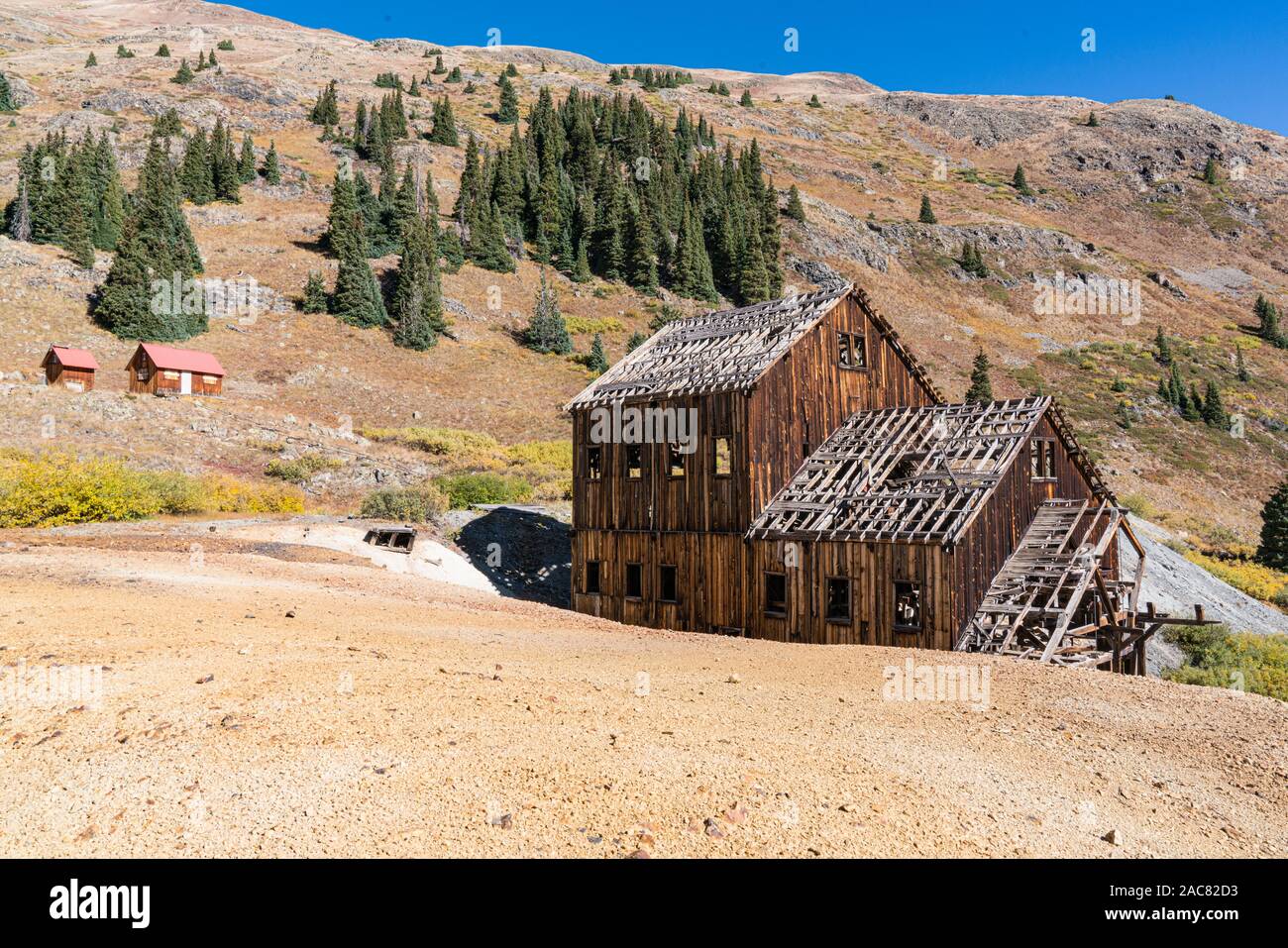 Animas Forks Mine in den Bergen von Colorado San Juam Stockfoto
