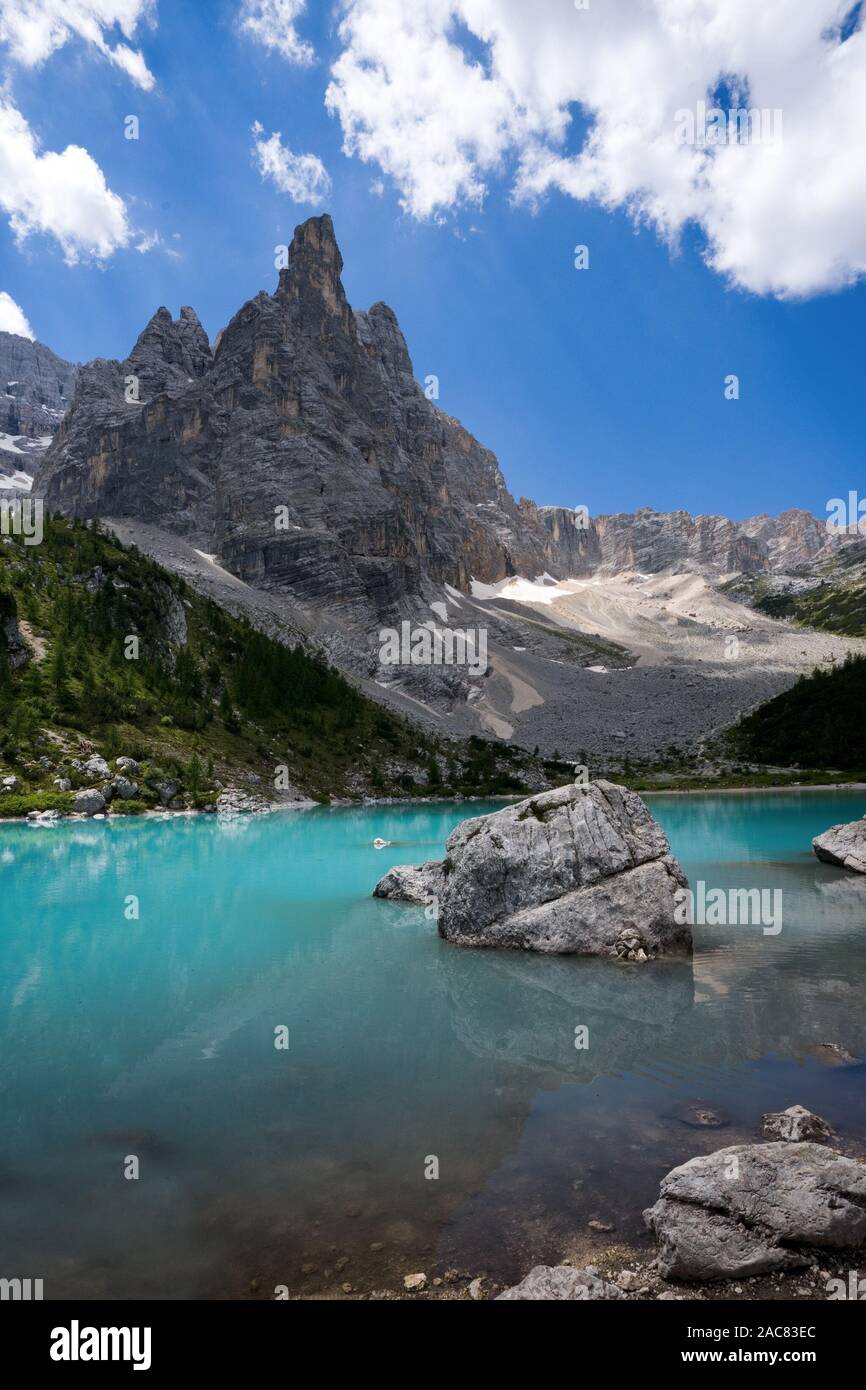 Lago Sorapis, Cortina d'Ampezzo, Provinz Belluno, Italien Stockfoto