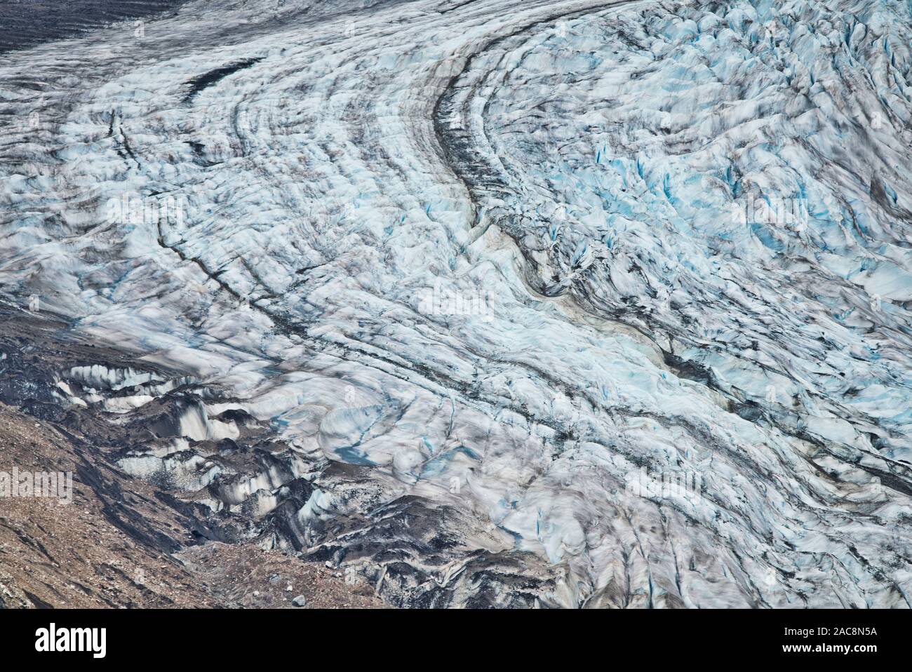 Muster in das schmelzende Eis der Salmon Gletscher in British Columbia in der Nähe von Hyder, Alaska. Stockfoto