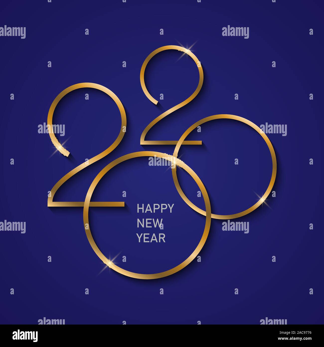 Frohes Neues Jahr 2020. Grußkarte design Stock Vektor