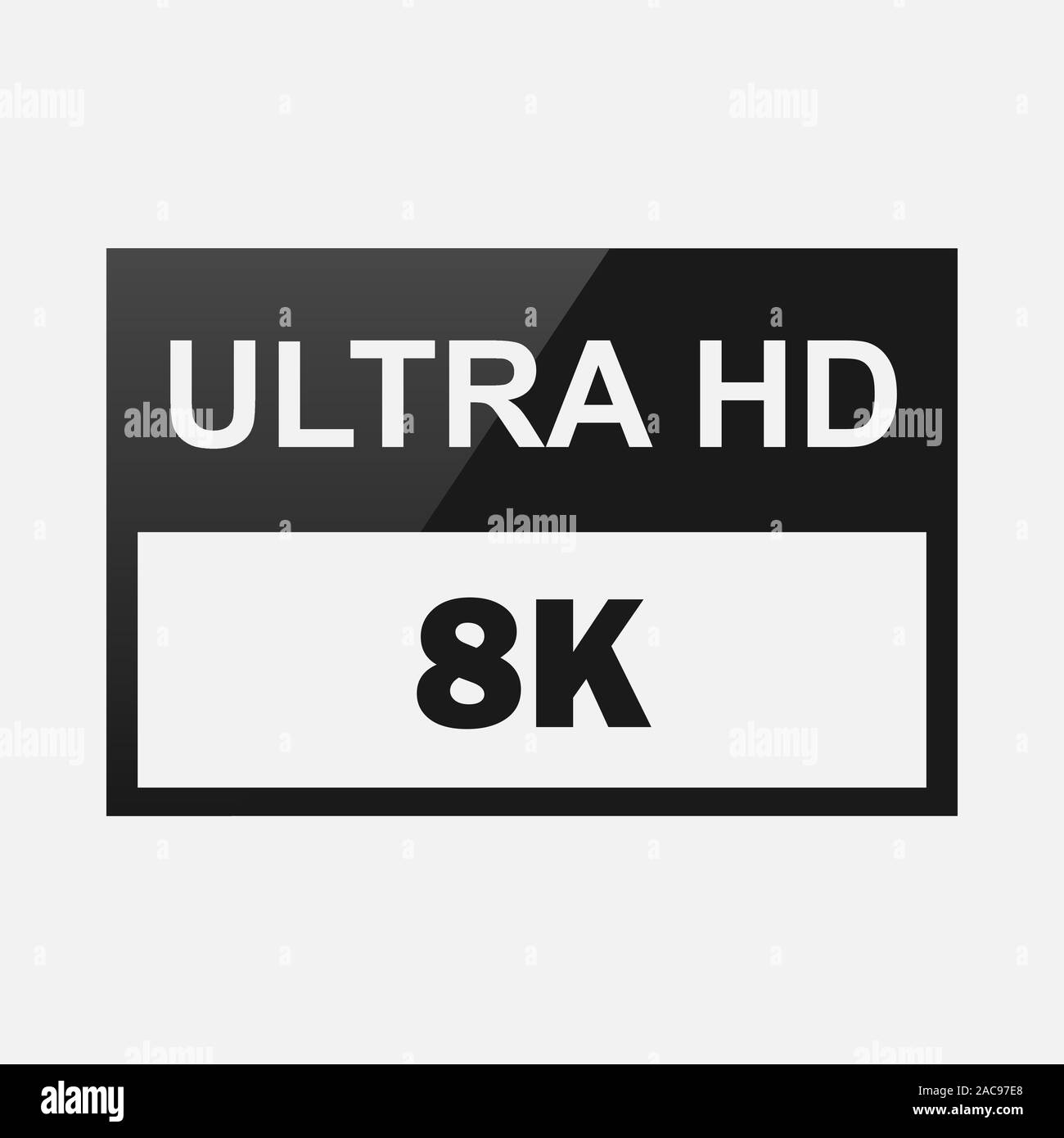 8K Ultra HD-Symbol, High Definition Auflösung Zeichen Stock Vektor