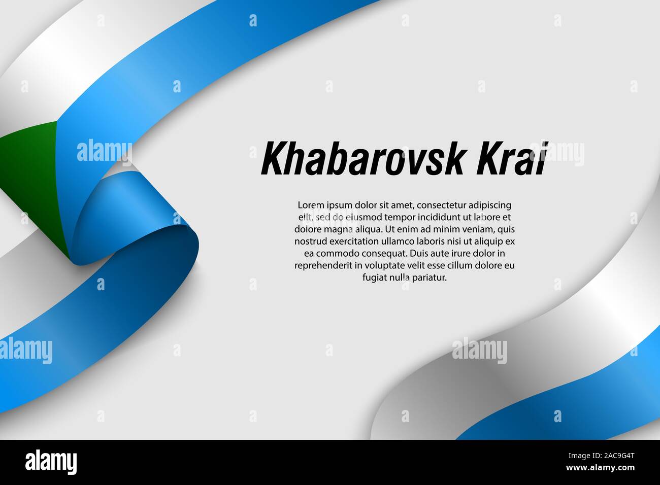 Winkende Band oder Banner mit Flagge von Chabarowsk, Krasnodar. Region Russlands. Für poster Design Template Stock Vektor