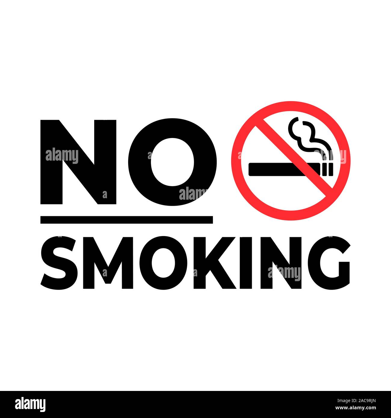 Nicht rauchen, Rauchen nicht erlaubt auf weißem Hintergrund. Stock Vektor