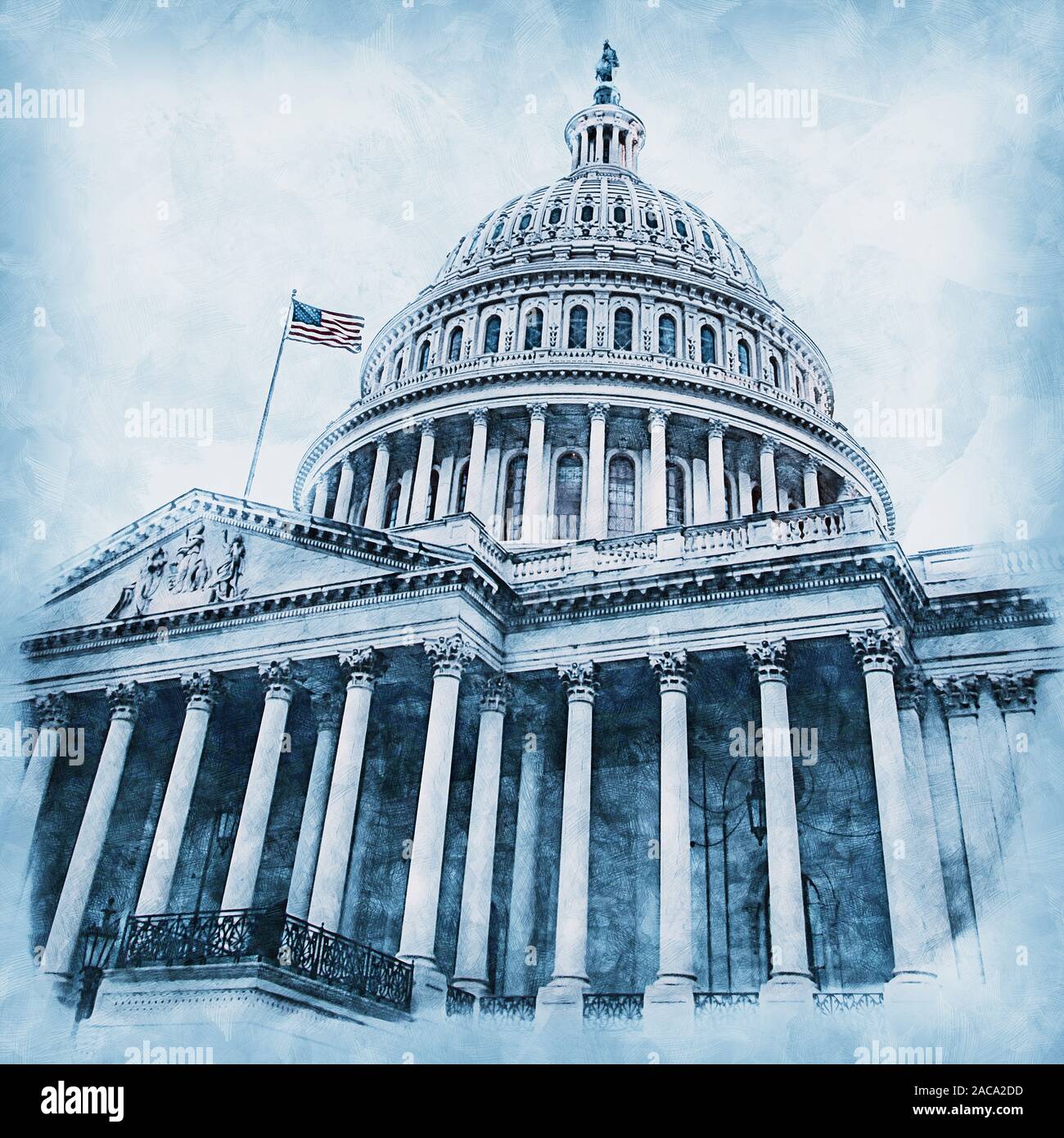 Der United States Capitol, das häufig als "Capitol Gebäude, ist die Heimat des Kongresses der Vereinigten Staaten Stockfoto